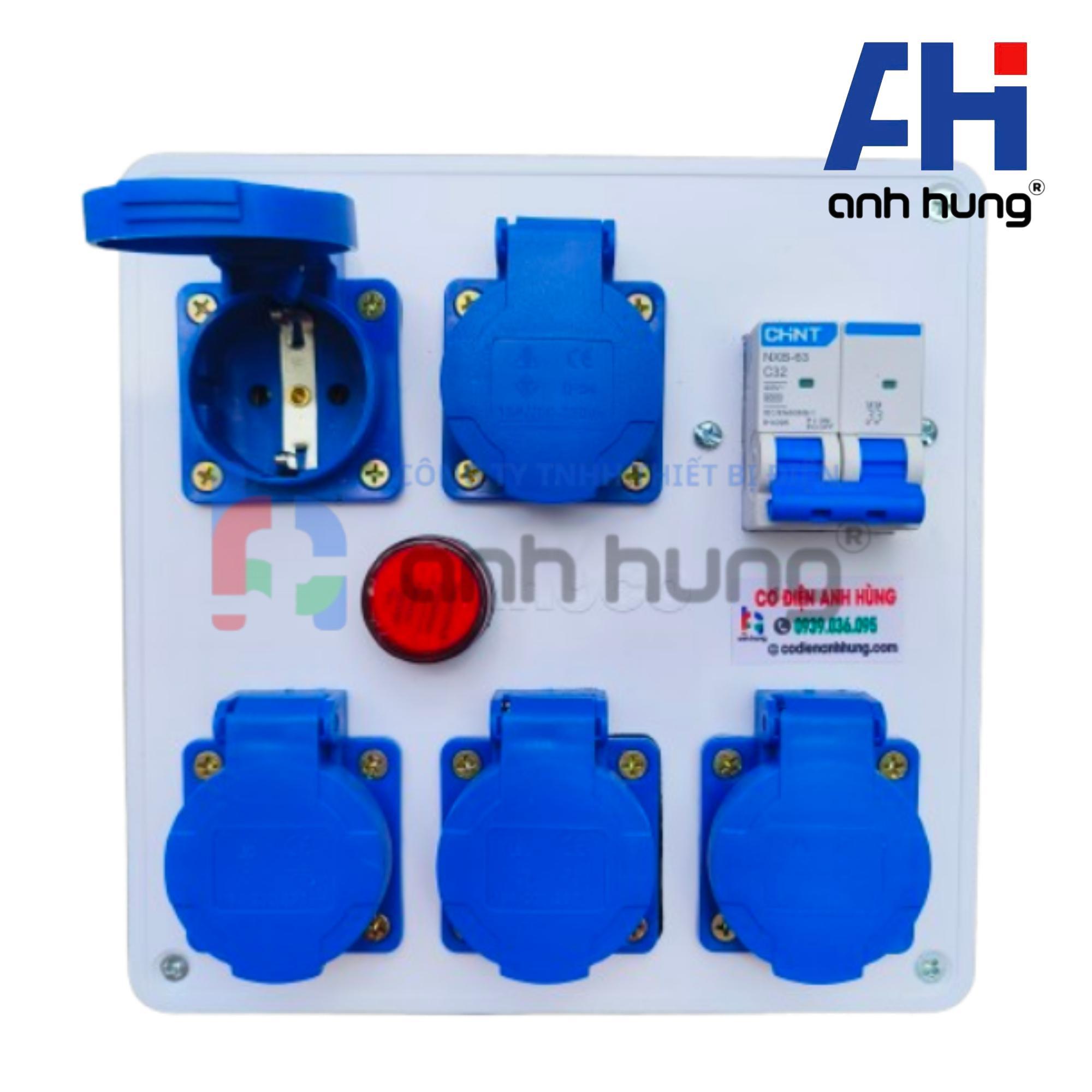 Hộp Chia Nguồn 5 Ổ Cắm Kèm CB Chống Giật 32A & Đèn Báo Nguồn | Thiết Bị Điện Anh Hùng HV0501 - Ảnh 13