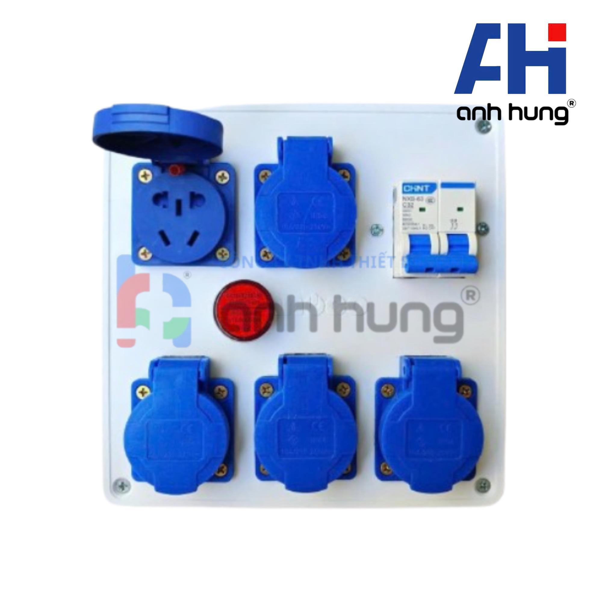 Hộp Chia Nguồn 5 Ổ Cắm Kèm CB Chống Giật 32A & Đèn Báo Nguồn | Thiết Bị Điện Anh Hùng HV0501 - Ảnh 3