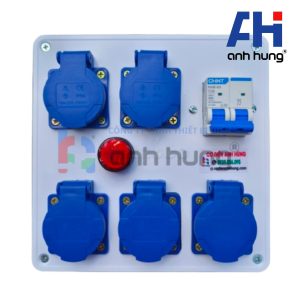 Hộp Chia Nguồn 5 Ổ Cắm Kèm CB Chống Giật 32A & Đèn Báo Nguồn | Thiết Bị Điện Anh Hùng HV0501