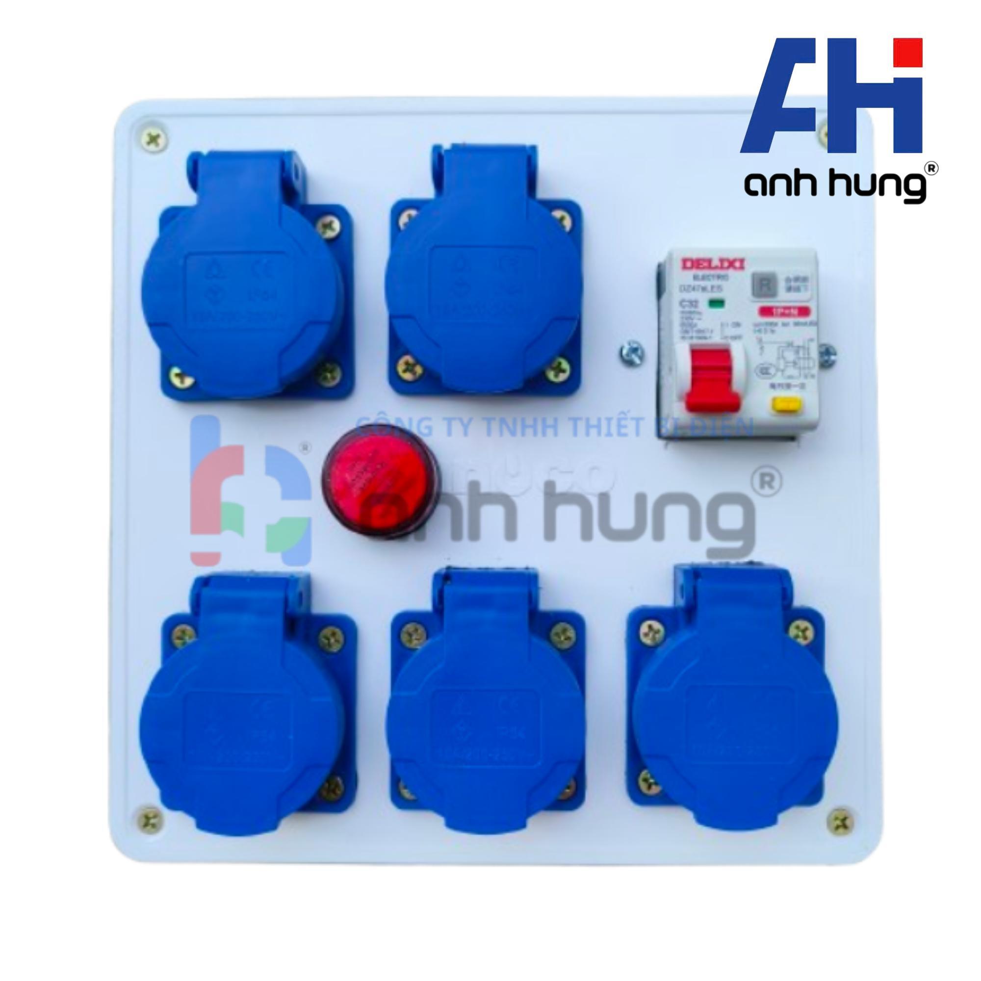 Hộp Chia Nguồn 5 Ổ Cắm Kèm CB Chống Giật 32A & Đèn Báo Nguồn | Thiết Bị Điện Anh Hùng HV0501 - Ảnh 6