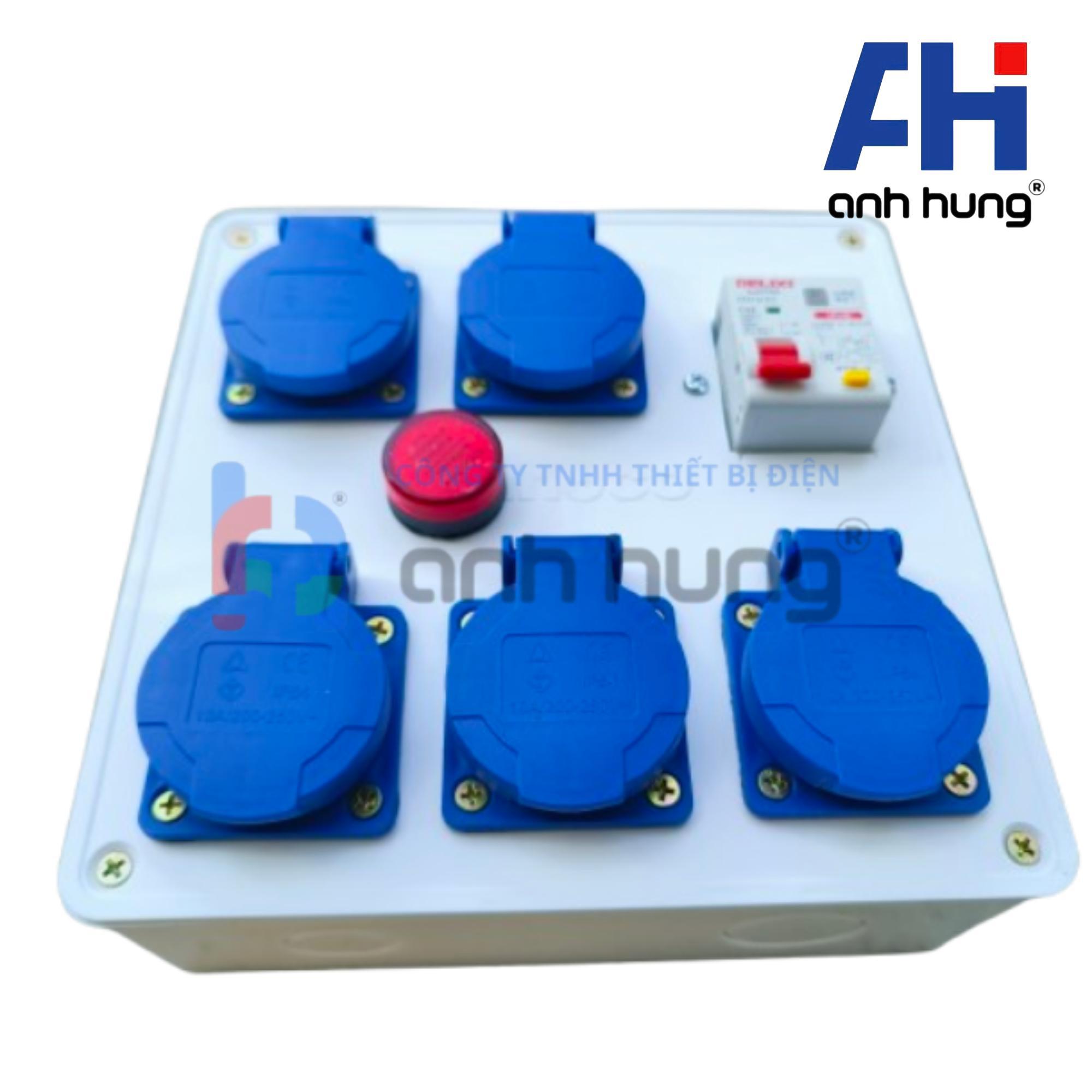 Hộp Chia Nguồn 5 Ổ Cắm Kèm CB Chống Giật 32A & Đèn Báo Nguồn | Thiết Bị Điện Anh Hùng HV0501 - Ảnh 18