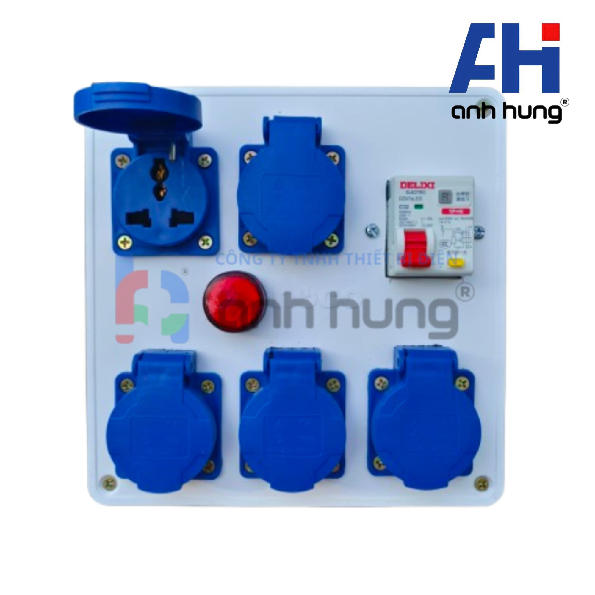 Hộp Chia Nguồn 5 Ổ Cắm Kèm CB Chống Giật 32A & Đèn Báo Nguồn | Thiết Bị Điện Anh Hùng HV0501 - Ảnh 16