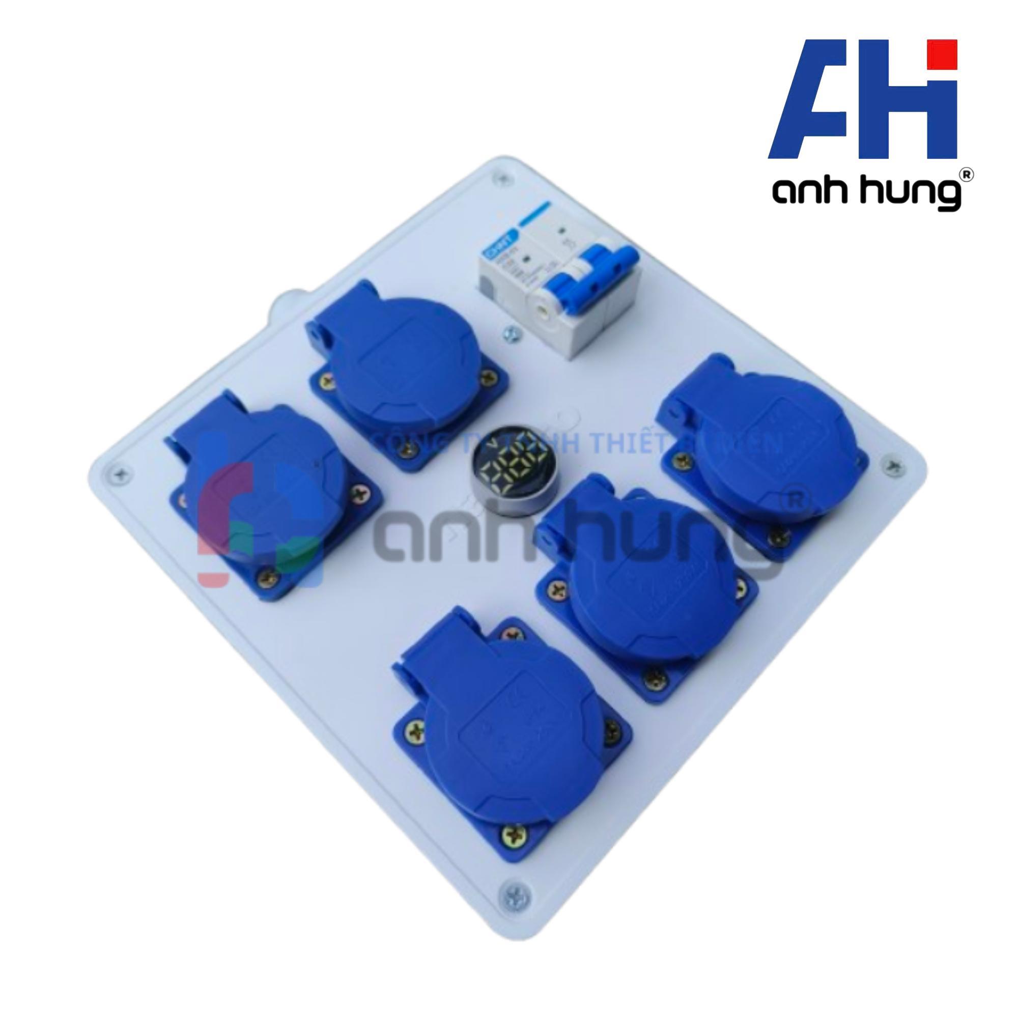 Hộp Chia Nguồn 5 Ổ Cắm Kèm CB Chống Giật 32A & Đèn Báo Vôn | Thiết Bị Điện Anh Hùng HV0502 - Ảnh 8
