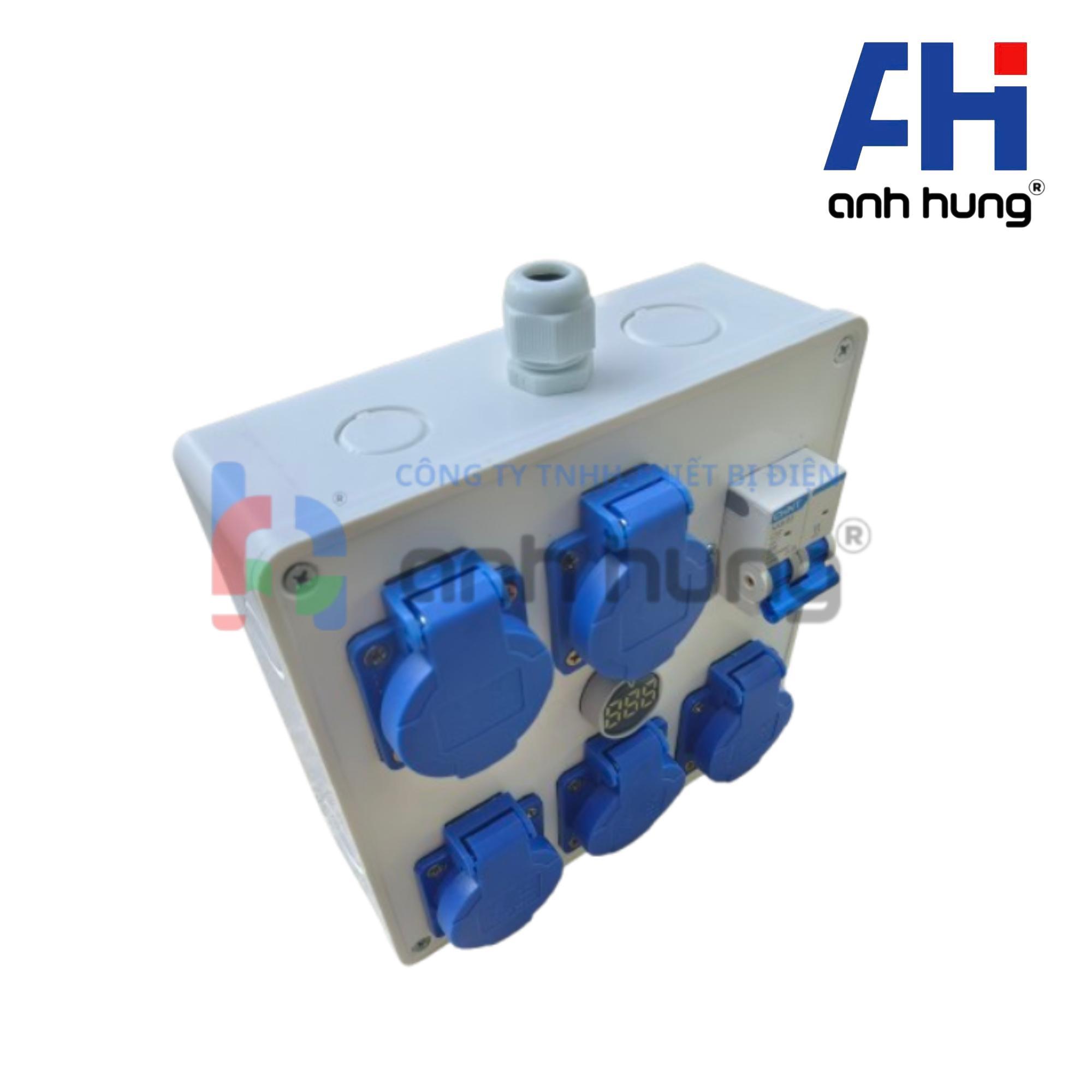 Hộp Chia Nguồn 5 Ổ Cắm Kèm CB Chống Giật 32A & Đèn Báo Vôn | Thiết Bị Điện Anh Hùng HV0502 - Ảnh 7