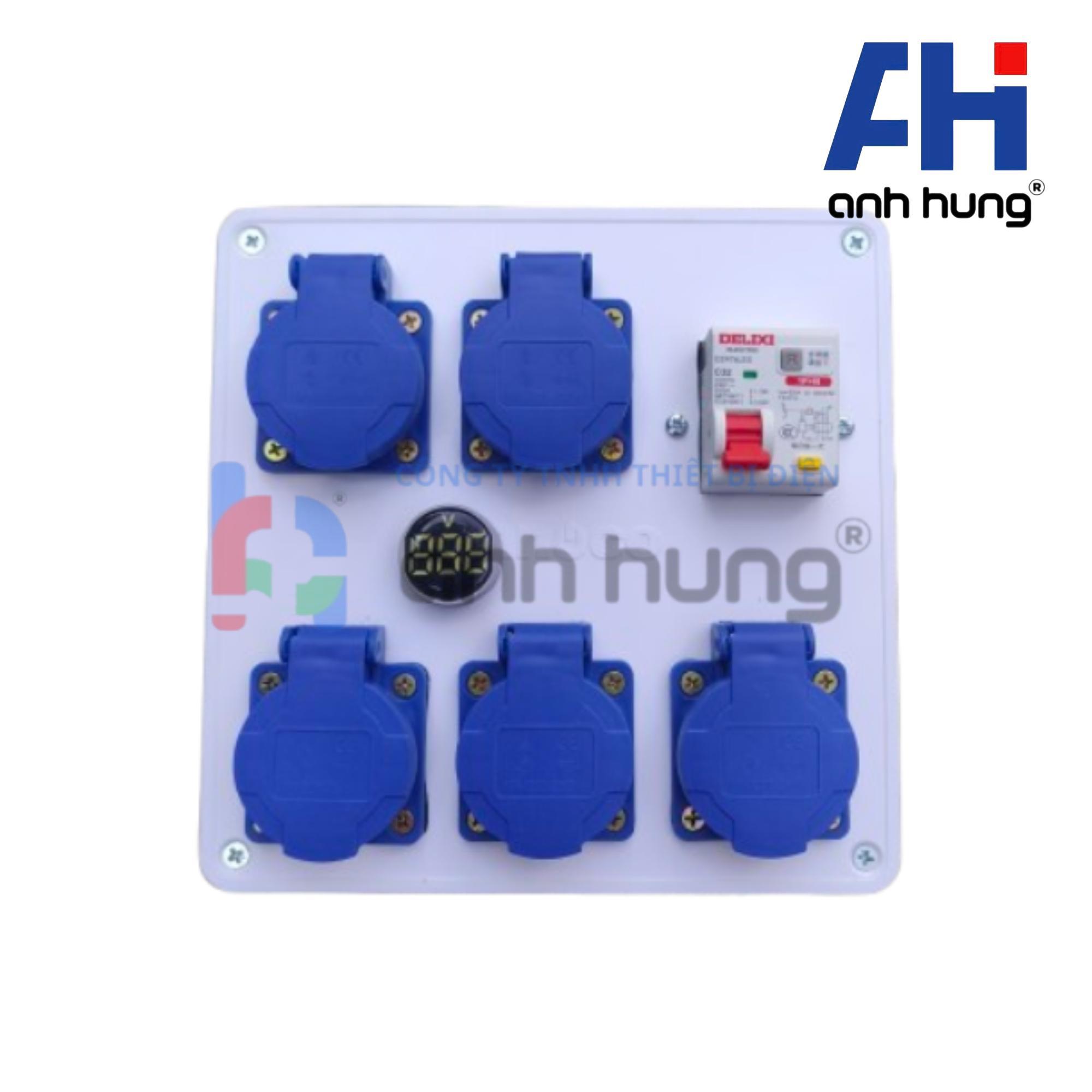 Hộp Chia Nguồn 5 Ổ Cắm Kèm CB Chống Giật 32A & Đèn Báo Vôn | Thiết Bị Điện Anh Hùng HV0502 - Ảnh 12