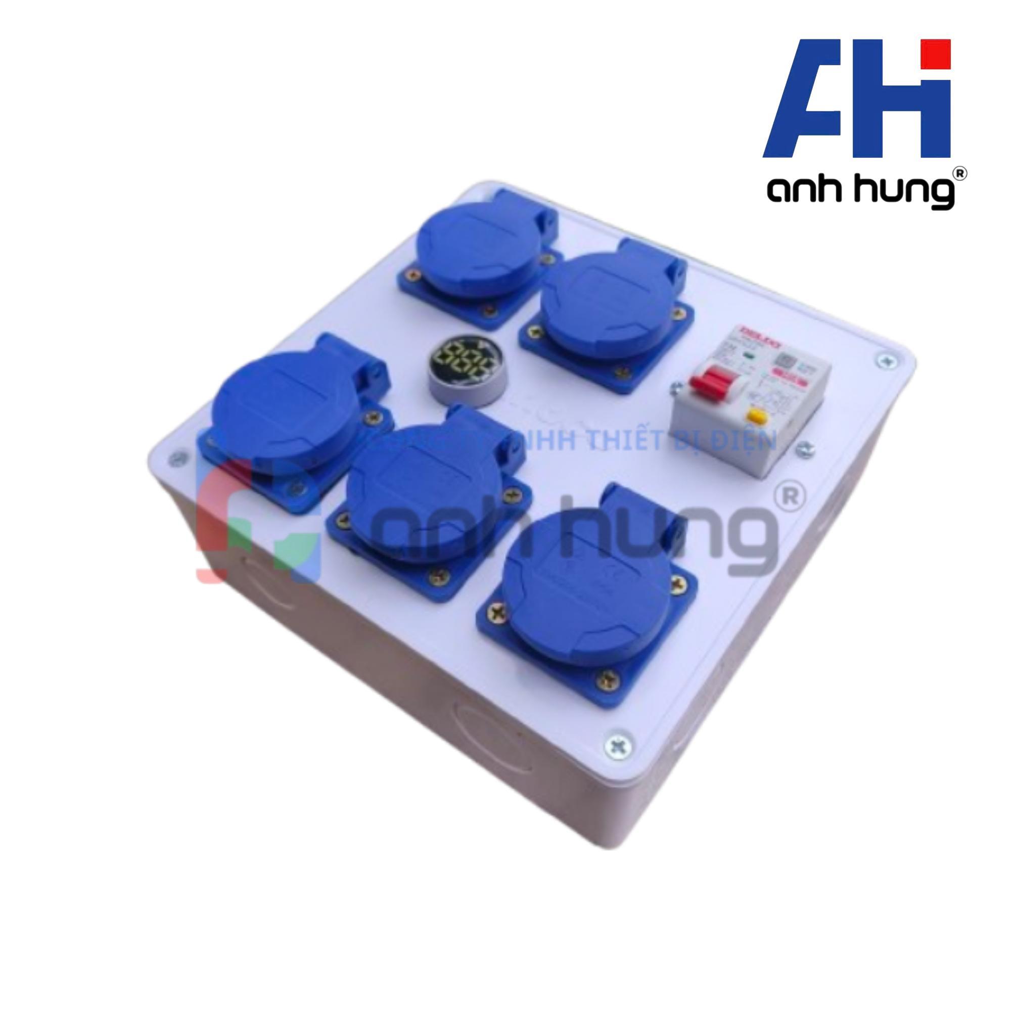 Hộp Chia Nguồn 5 Ổ Cắm Kèm CB Chống Giật 32A & Đèn Báo Vôn | Thiết Bị Điện Anh Hùng HV0502 - Ảnh 11