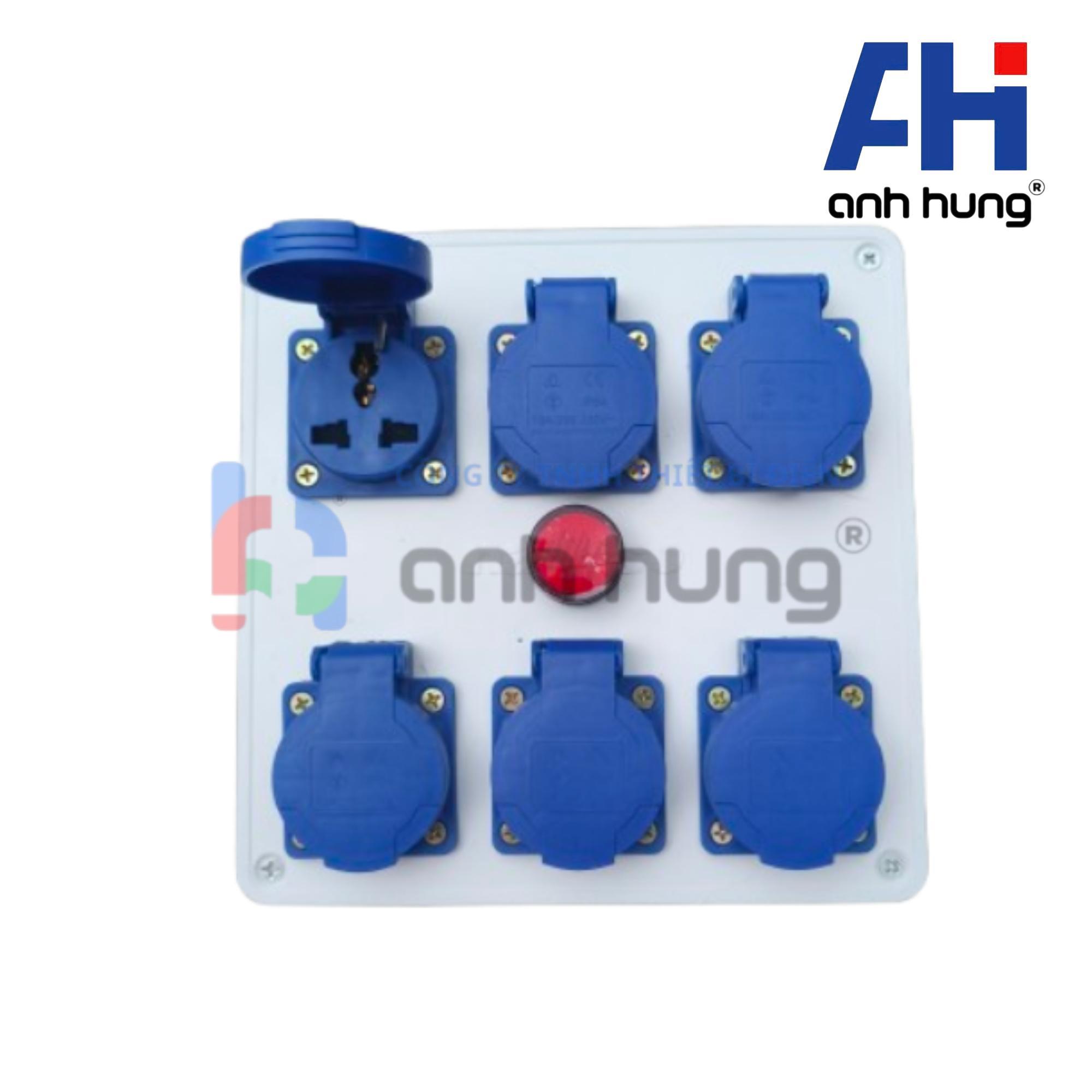 Hộp Chia Nguồn 6 Ổ Cắm Công Nghiệp Kèm Đèn Báo Nguồn – Hộp Điện Thi Công An Toàn | HV0601 - Ảnh 3