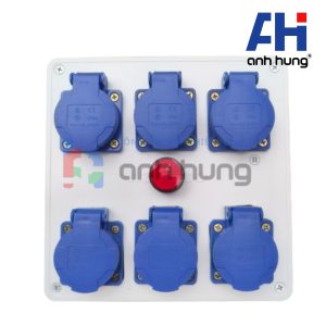 Hộp Chia Nguồn 6 Ổ Cắm Công Nghiệp Kèm Đèn Báo Nguồn – Hộp Điện Thi Công An Toàn | HV0601