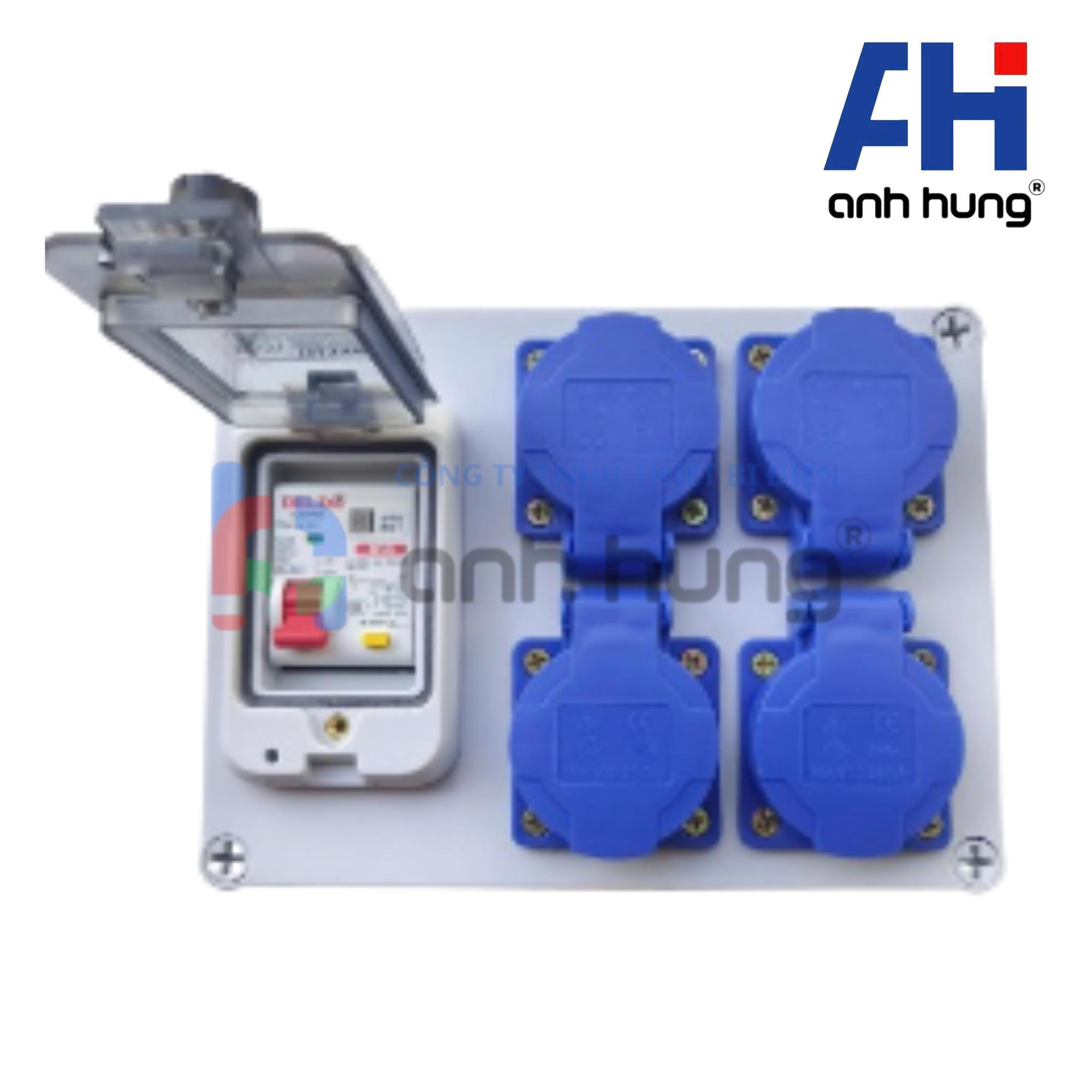 Ổ cắm điện ngoài trời chống nước kháng bụi chịu va đập 4 ổ cắm 16A và aptomat 32A | HNCB.0400 - Ảnh 6