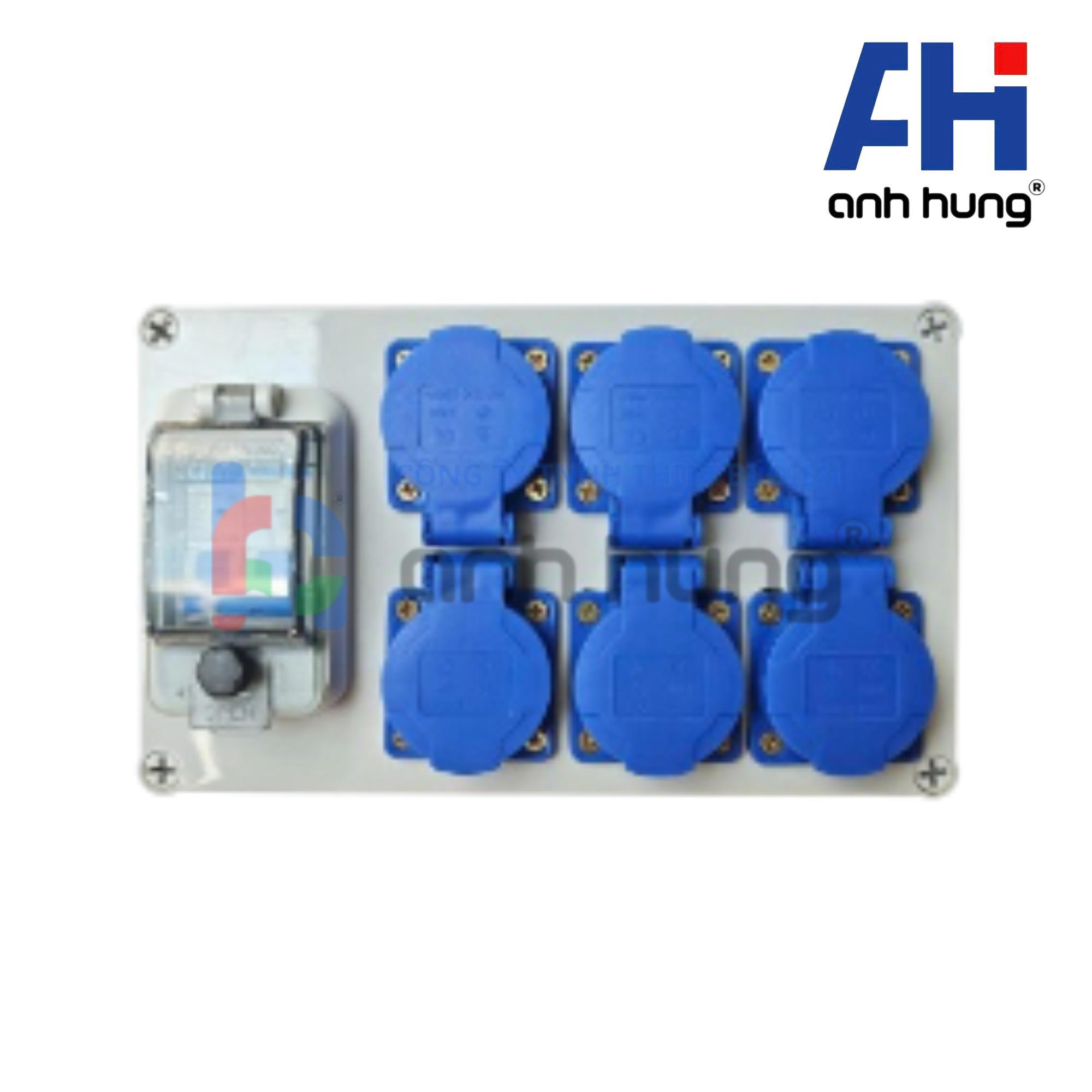 Ổ cắm điện ngoài trời chống nước kháng bụi chịu va đập 6 ổ cắm 16A và aptomat 32A | HNCB.0600 - Ảnh 6