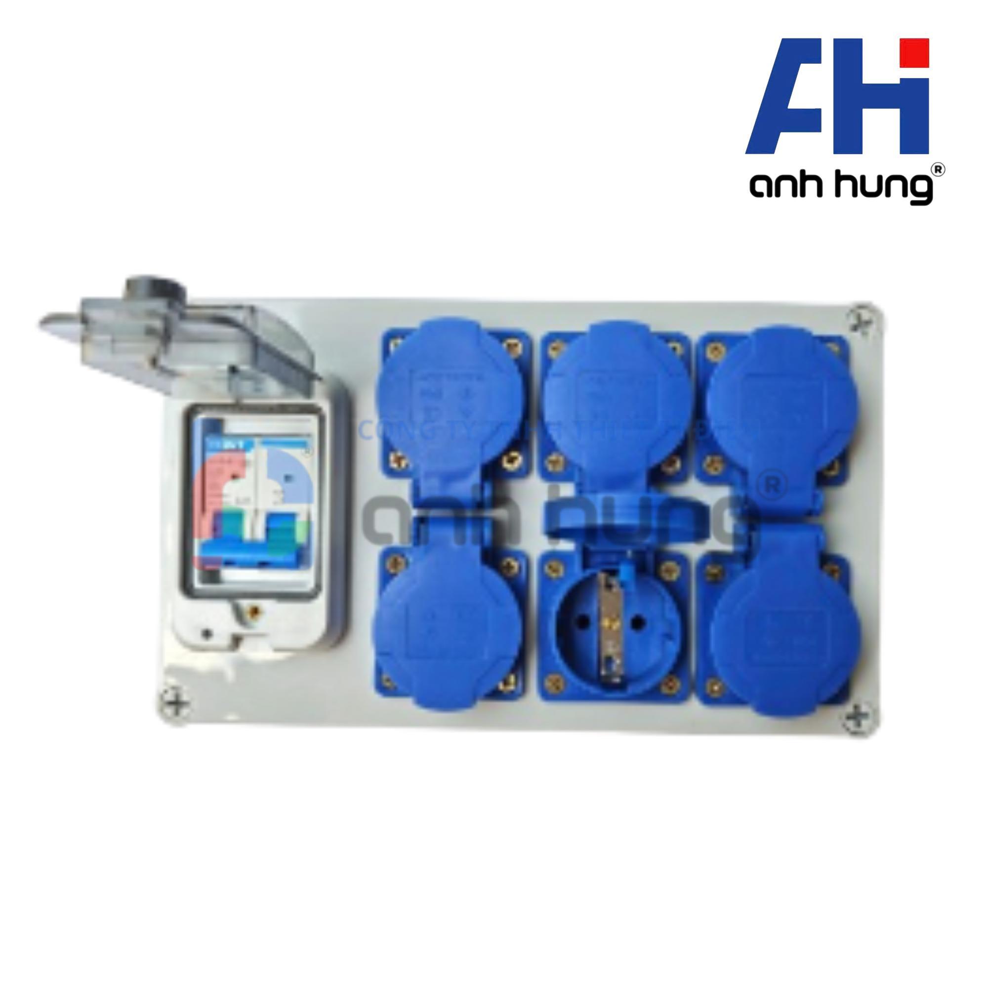 Ổ cắm điện ngoài trời chống nước kháng bụi chịu va đập 6 ổ cắm 16A và aptomat 32A | HNCB.0600 - Ảnh 4