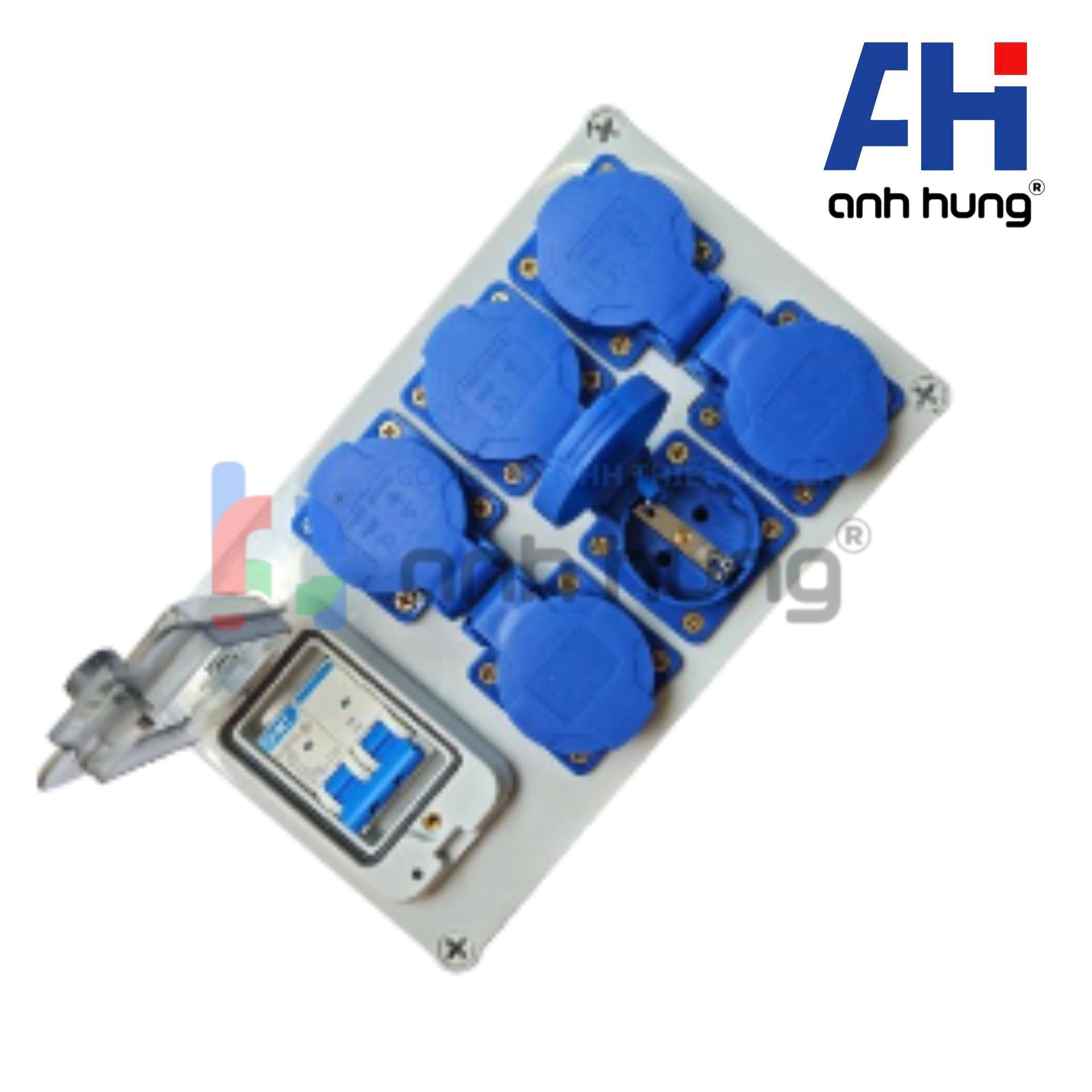 Ổ cắm điện ngoài trời chống nước kháng bụi chịu va đập 6 ổ cắm 16A và aptomat 32A | HNCB.0600 - Ảnh 3
