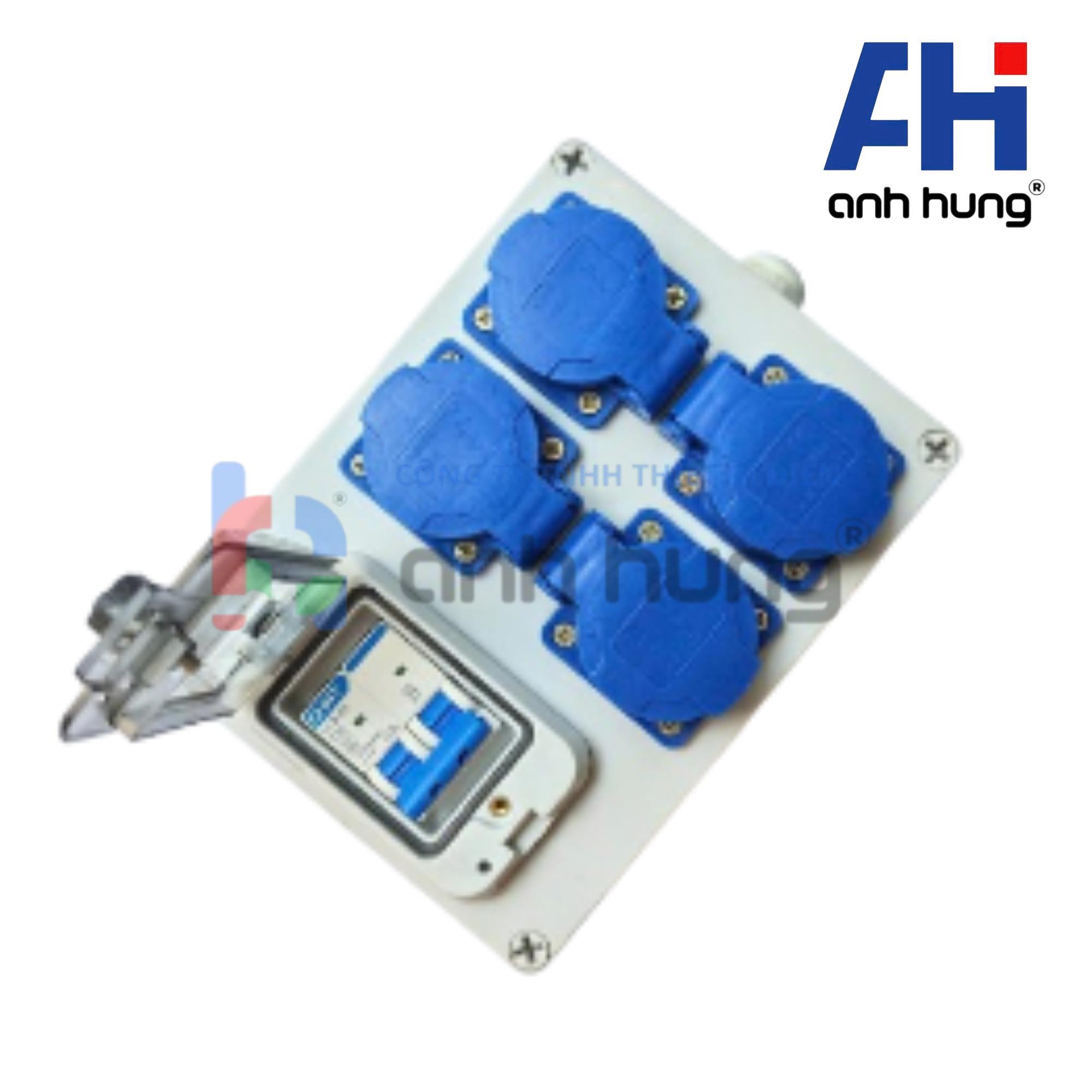 Ổ cắm điện ngoài trời chống nước kháng bụi chịu va đập 4 ổ cắm 16A và aptomat 32A | HNCB.0400 - Ảnh 11