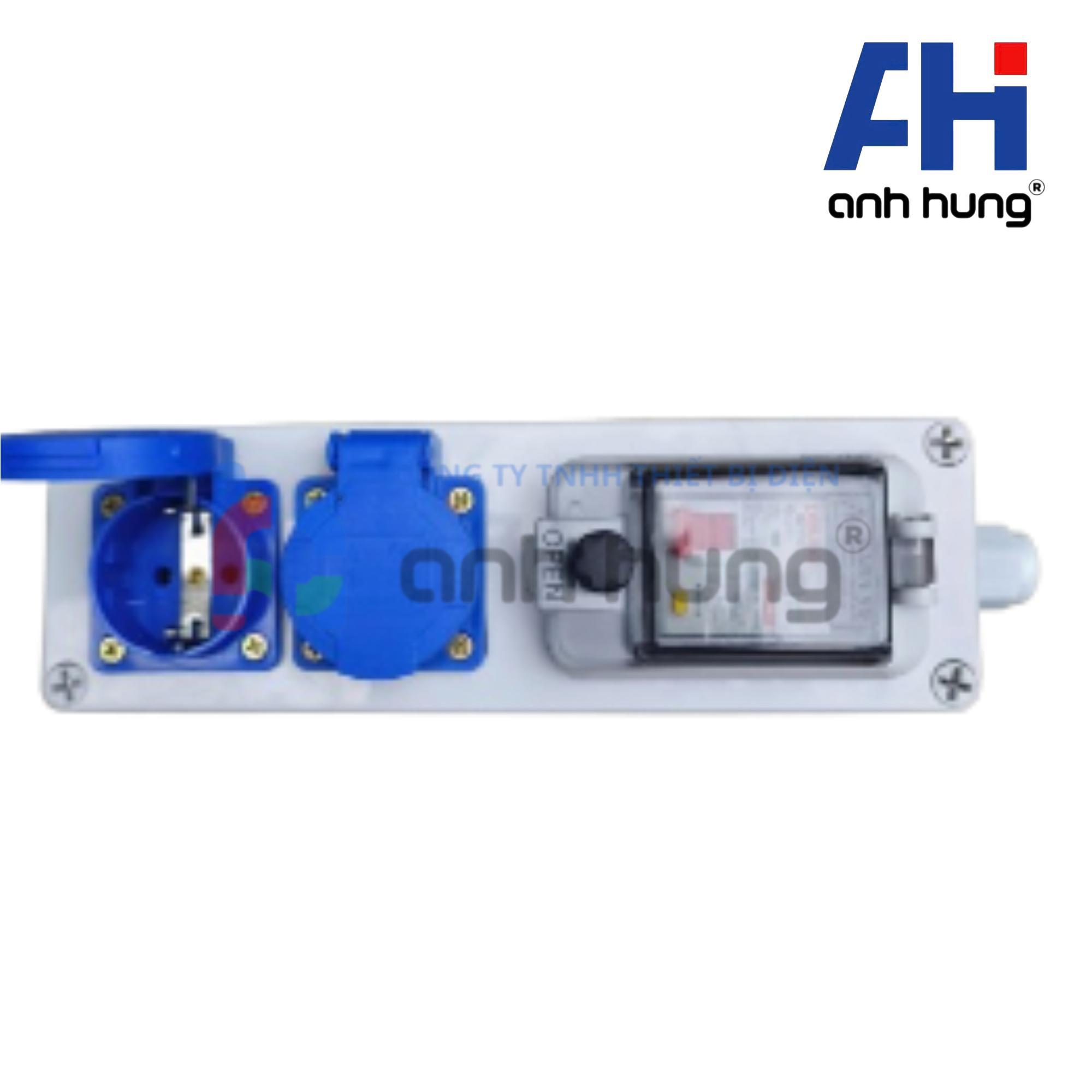 Hộp nguồn ngoài trời chống nước, kháng bụi chịu va đập 2 ổ cắm 16A và aptomat 32A | HNCB.0200 - Ảnh 11