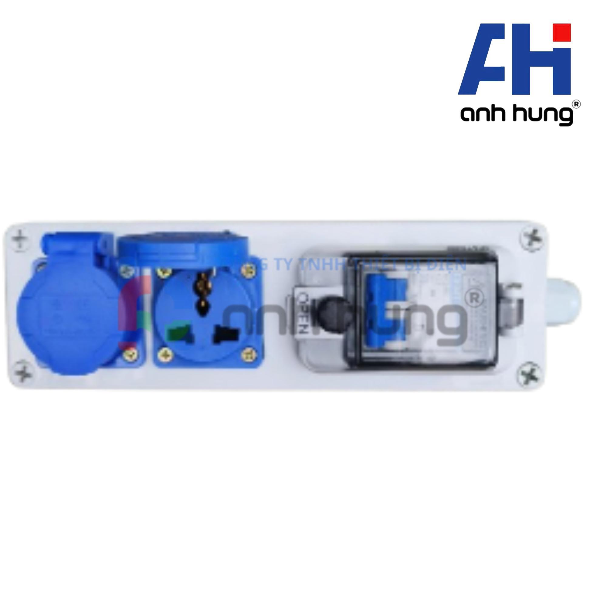 Hộp nguồn ngoài trời chống nước, kháng bụi chịu va đập 2 ổ cắm 16A và aptomat 32A | HNCB.0200 - Ảnh 4