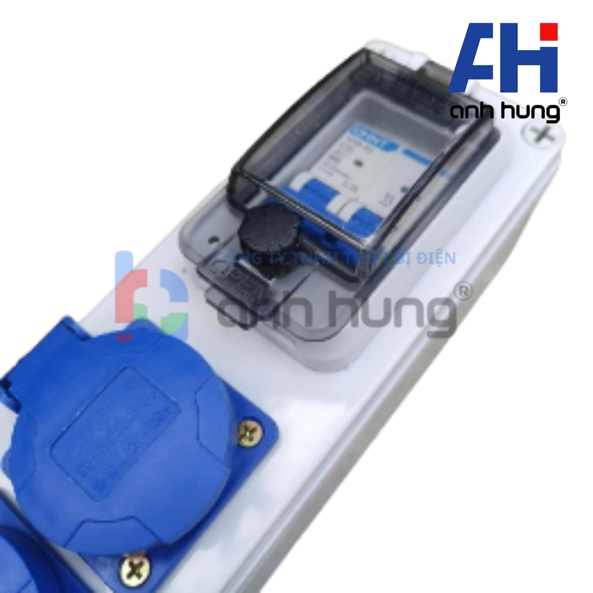 Hộp nguồn ngoài trời chống nước, kháng bụi chịu va đập 2 ổ cắm 16A và aptomat 32A | HNCB.0200 - Ảnh 2