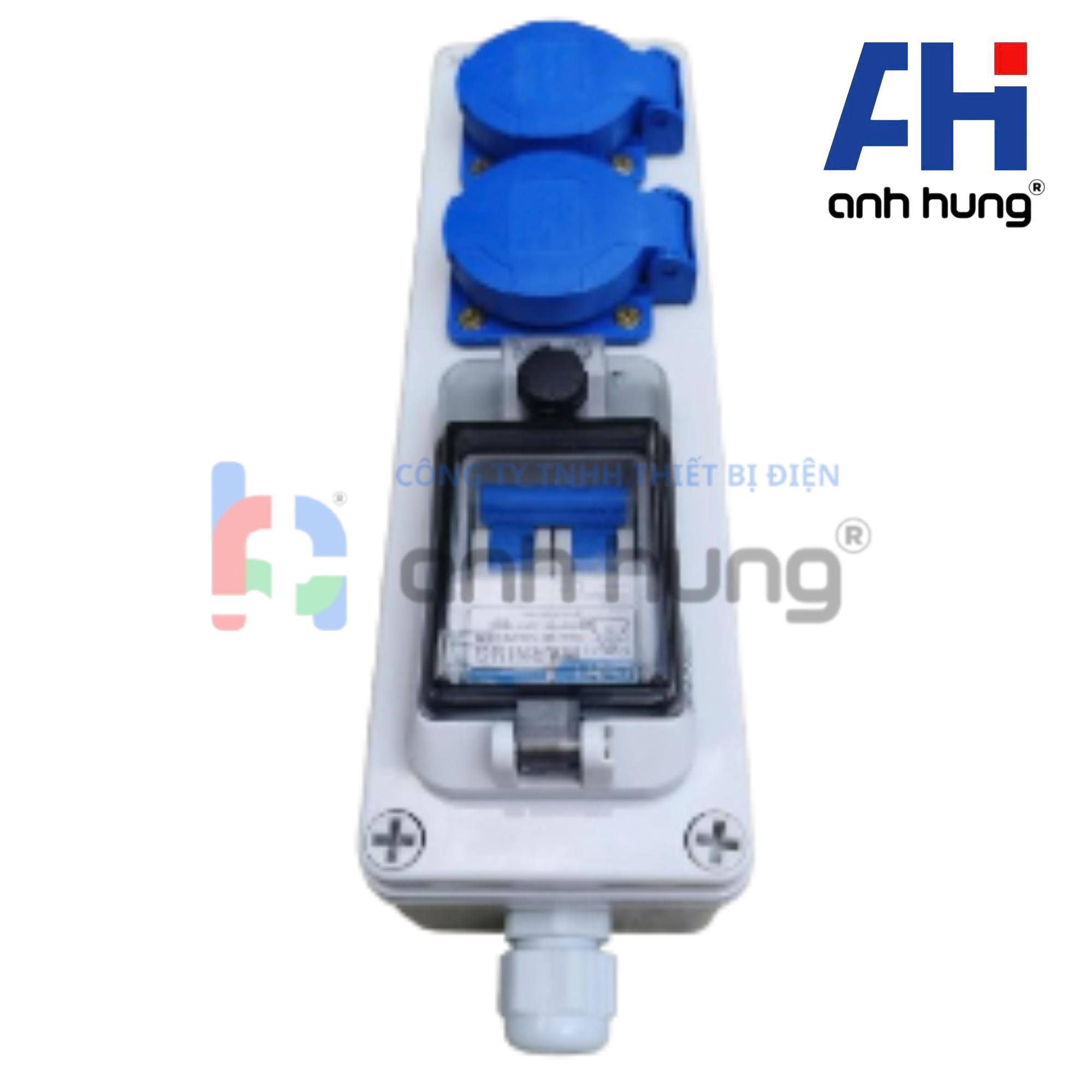 Hộp nguồn ngoài trời chống nước, kháng bụi chịu va đập 2 ổ cắm 16A và aptomat 32A | HNCB.0200 - Ảnh 3