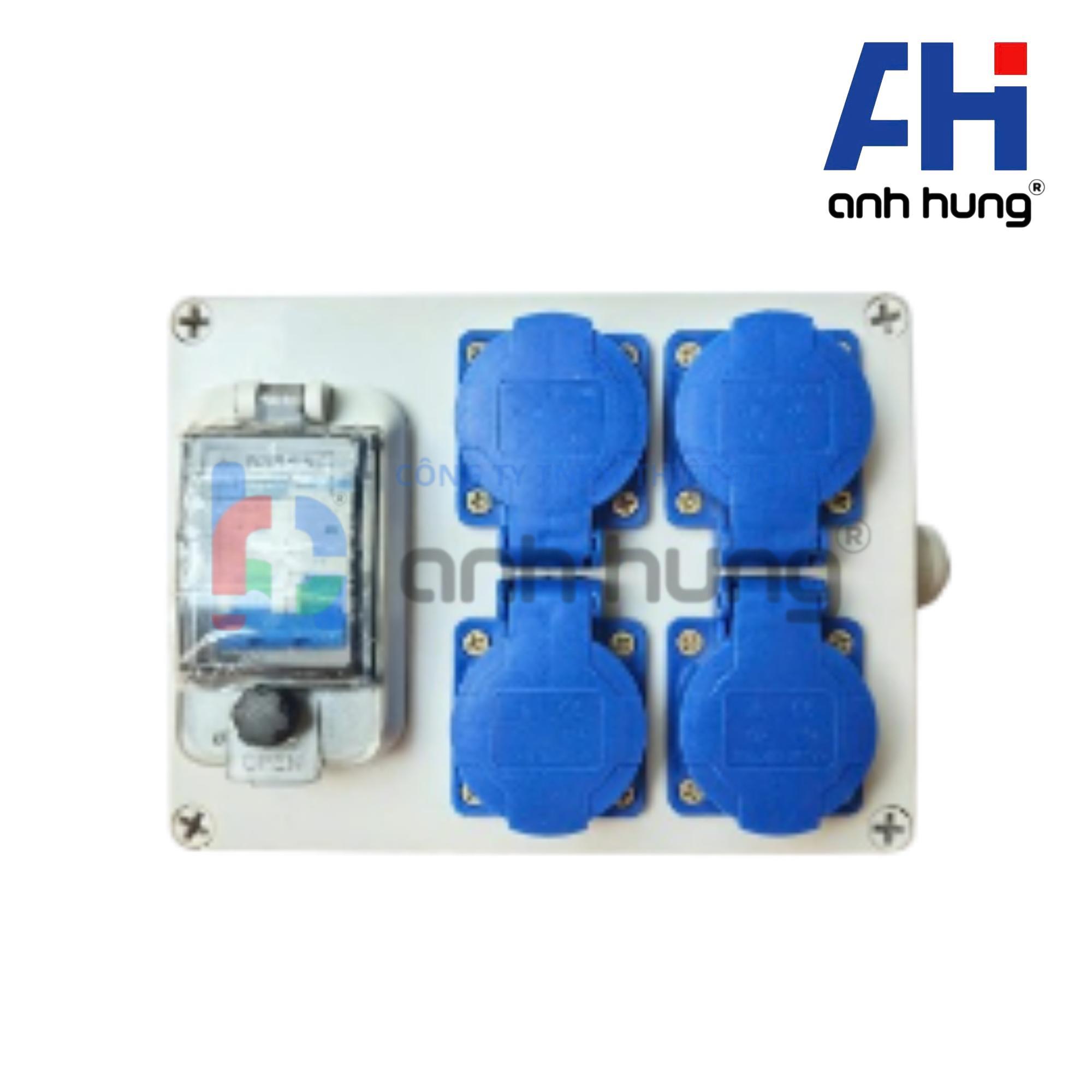Ổ cắm điện ngoài trời chống nước kháng bụi chịu va đập 4 ổ cắm 16A và aptomat 32A | HNCB.0400 - Ảnh 7
