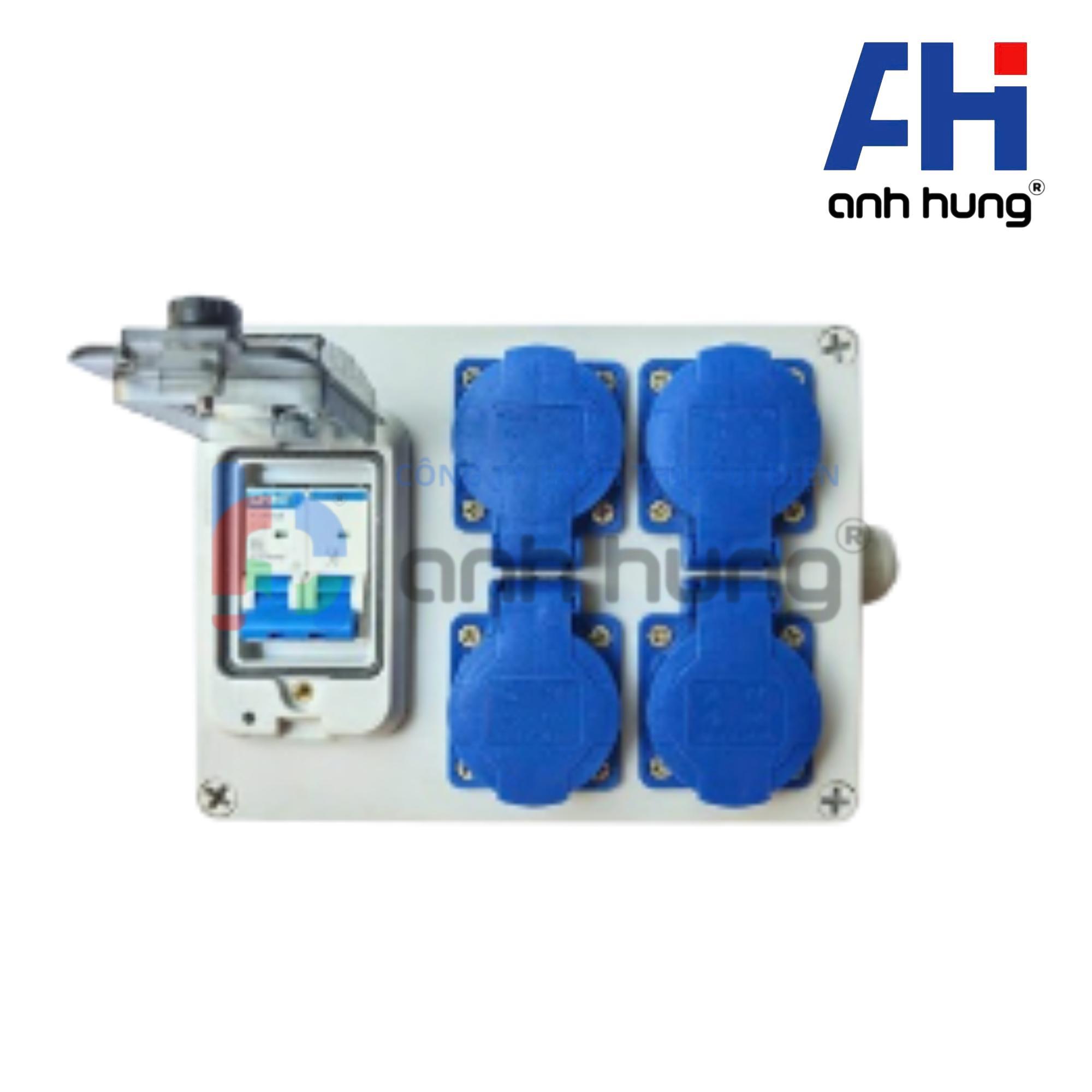 Ổ cắm điện ngoài trời chống nước kháng bụi chịu va đập 4 ổ cắm 16A và aptomat 32A | HNCB.0400 - Ảnh 8