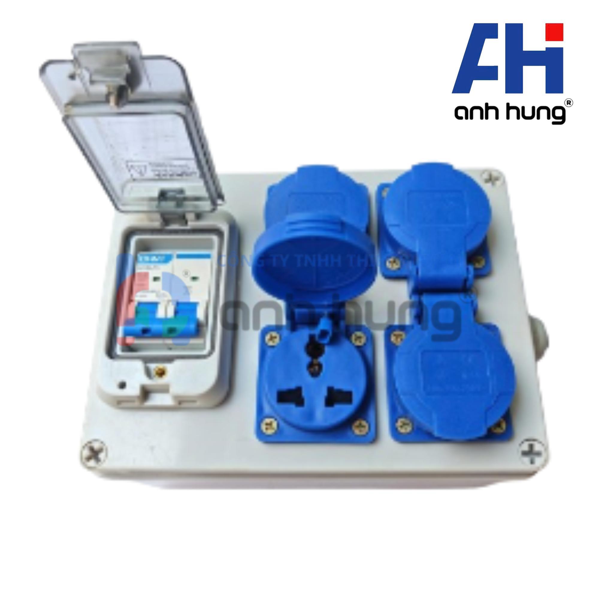 Ổ cắm điện ngoài trời chống nước kháng bụi chịu va đập 4 ổ cắm 16A và aptomat 32A | HNCB.0400 - Ảnh 9