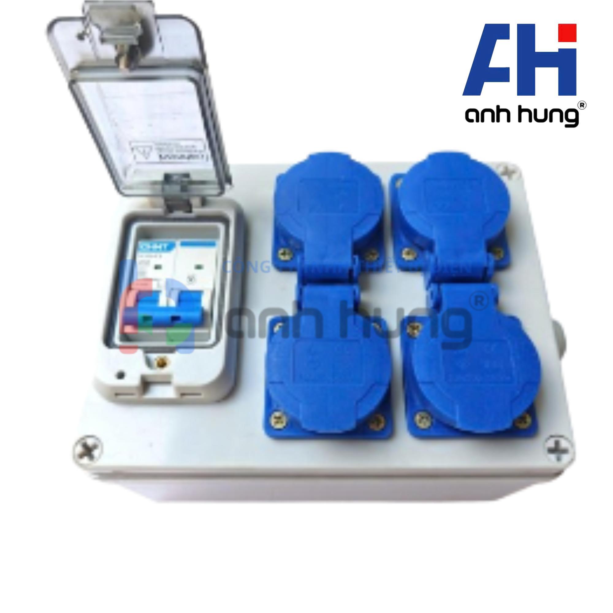 Ổ cắm điện ngoài trời chống nước kháng bụi chịu va đập 4 ổ cắm 16A và aptomat 32A | HNCB.0400 - Ảnh 12