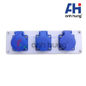 Ổ cắm điện 1 pha 3 ổ cắm công nghiệp đa năng chống nước IP54 | Hộp nguồn 3 ổ cắm - HN.0300