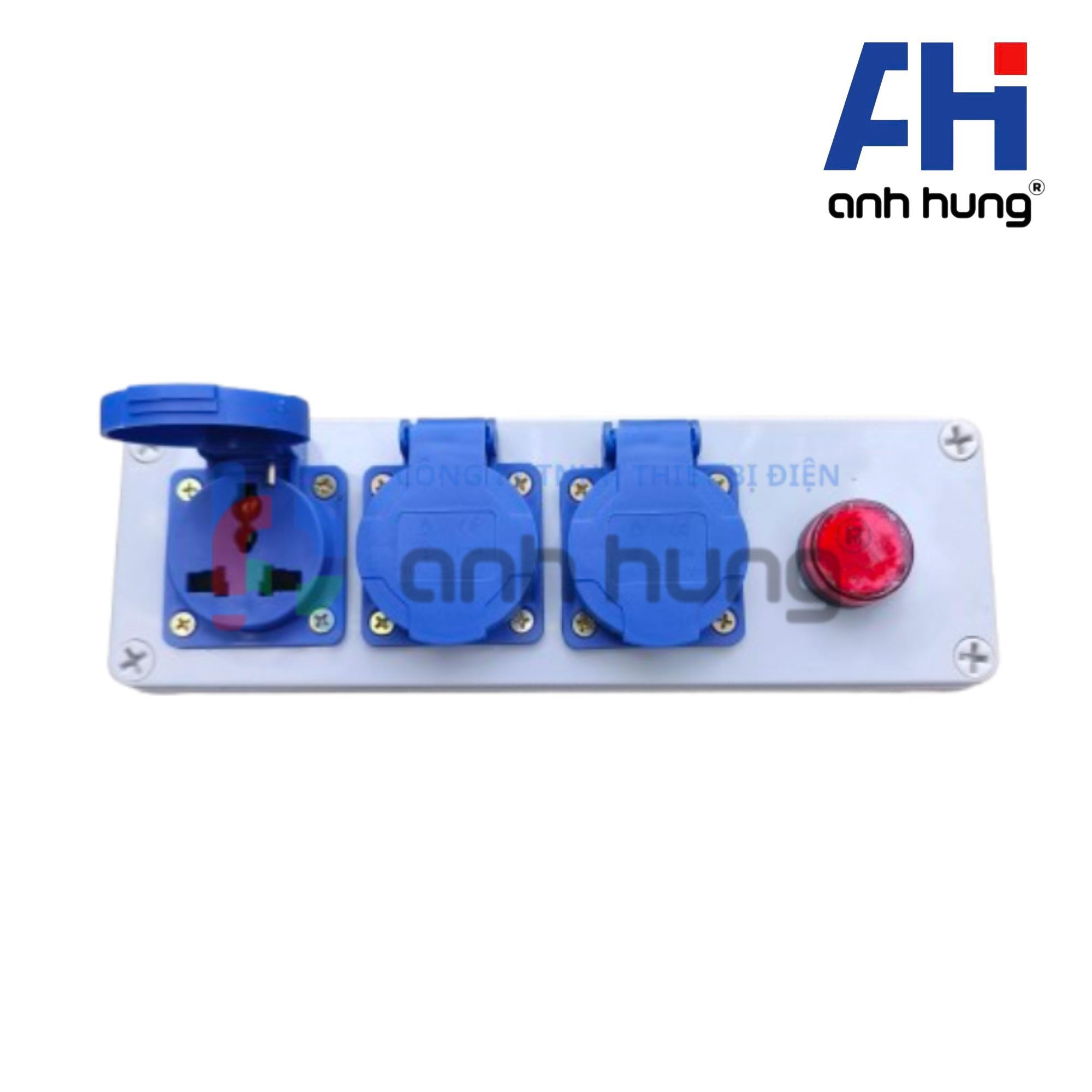 Ổ cắm điện 3 ổ chống nước 16A 250V 1 pha, đèn báo điện nguồn - Ảnh 3