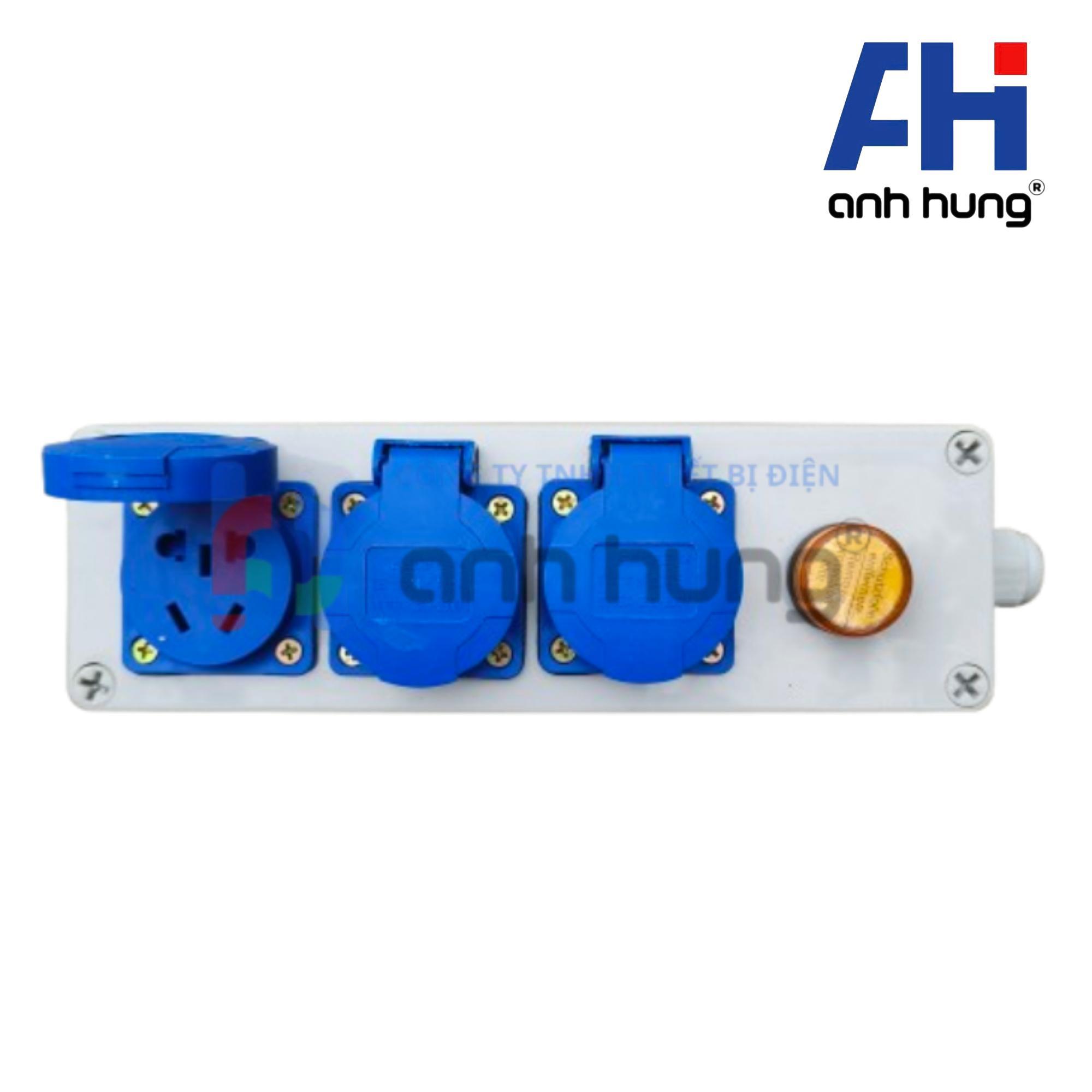 Ổ cắm điện 3 ổ chống nước 16A 250V 1 pha, đèn báo điện nguồn - Ảnh 4