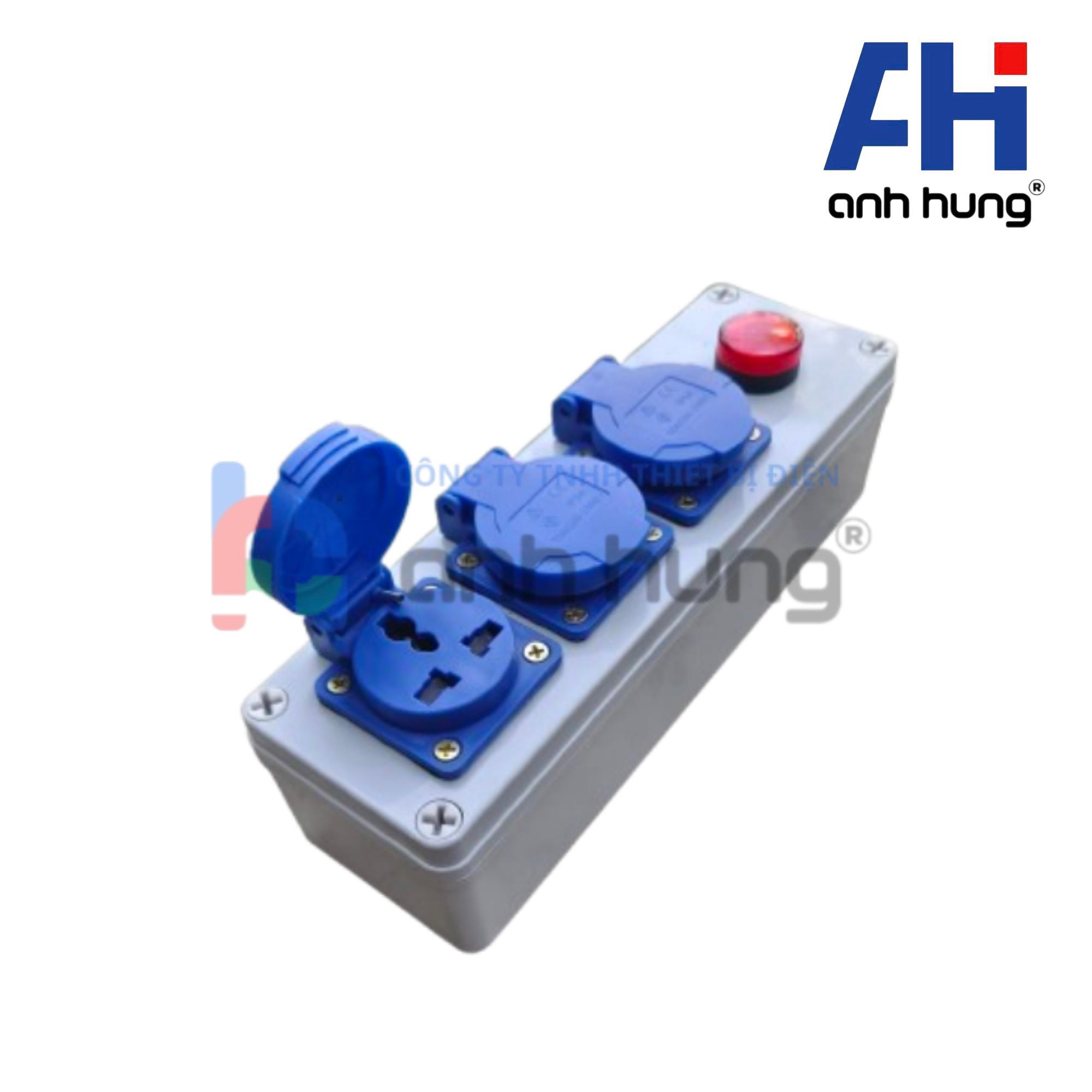 Ổ cắm điện 3 ổ chống nước 16A 250V 1 pha, đèn báo điện nguồn - Ảnh 8
