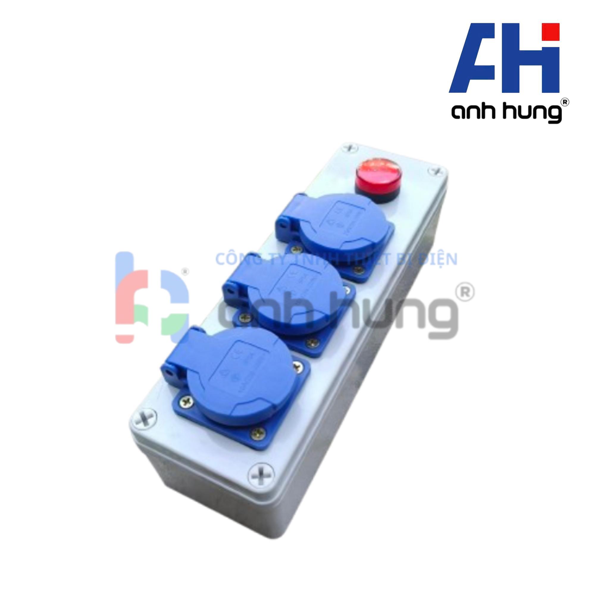 Ổ cắm điện 3 ổ chống nước 16A 250V 1 pha, đèn báo điện nguồn - Ảnh 7