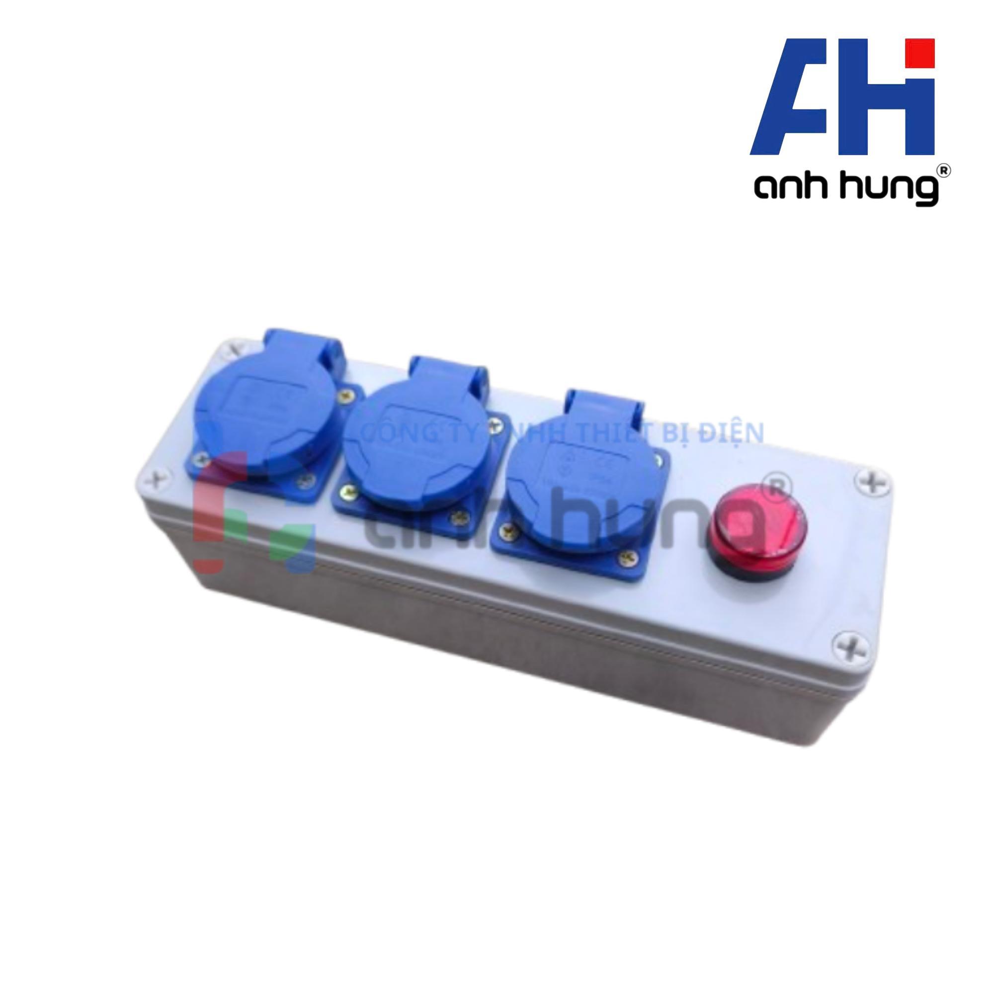 Ổ cắm điện 3 ổ chống nước 16A 250V 1 pha, đèn báo điện nguồn - Ảnh 6