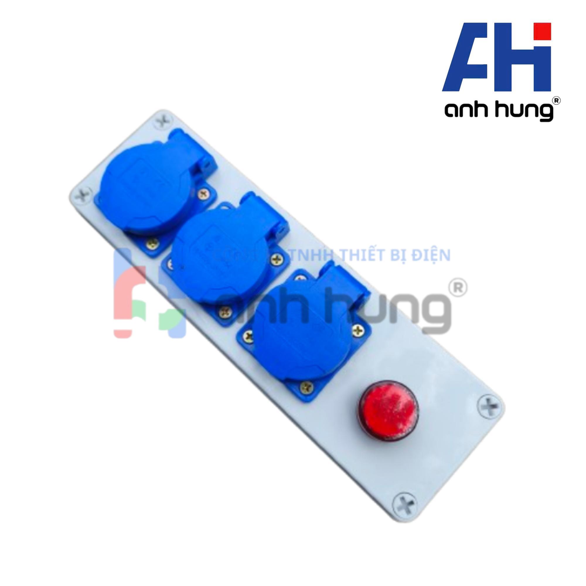 Ổ cắm điện 3 ổ chống nước 16A 250V 1 pha, đèn báo điện nguồn - Ảnh 10