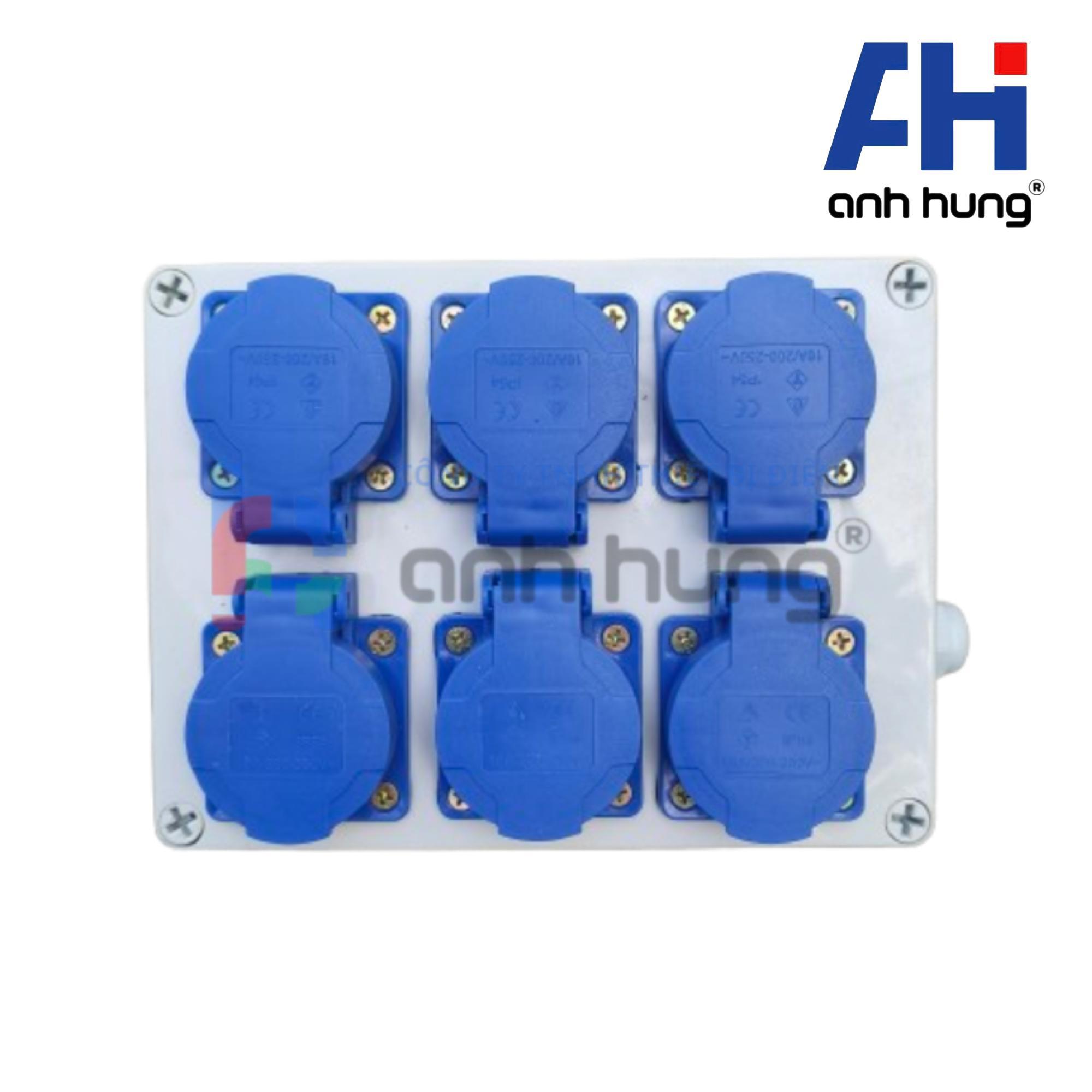 Hộp điện 6 ổ cắm chống nước kháng bụi IP54 | Ổ cắm 6 lổ cắm công nghiệp đa năng - HN.0600 - Ảnh 5