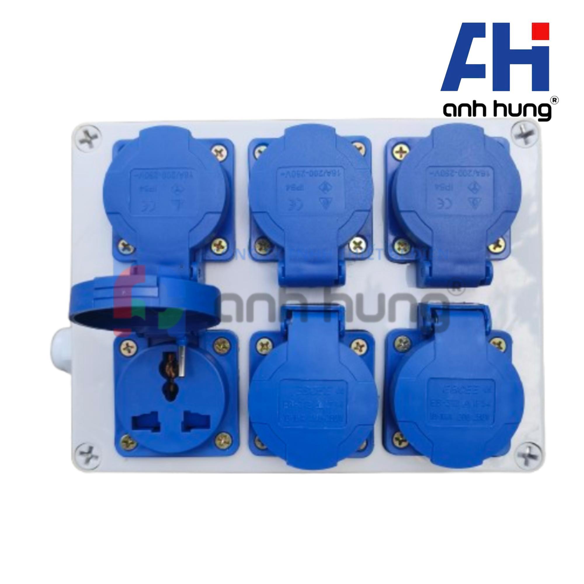 Hộp điện 6 ổ cắm chống nước kháng bụi IP54 | Ổ cắm 6 lổ cắm công nghiệp đa năng - HN.0600 - Ảnh 3