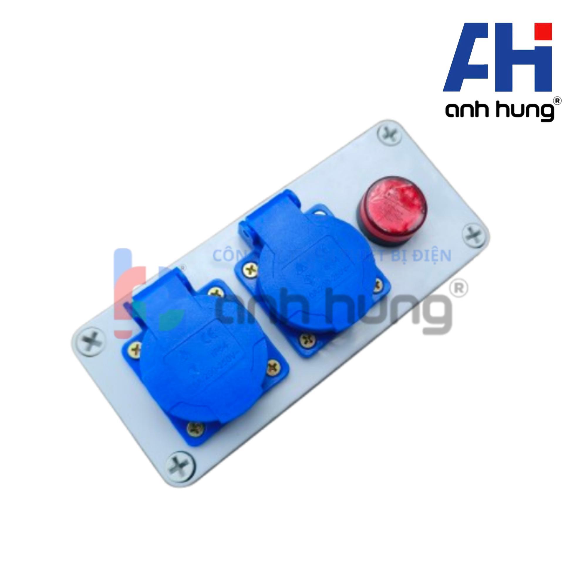 Ổ Chia Nguồn Điện Ngoài Trời 2 Ổ Cắm 10A 16A 250V Có Đèn Báo Nguồn | HN0201 - Ảnh 2