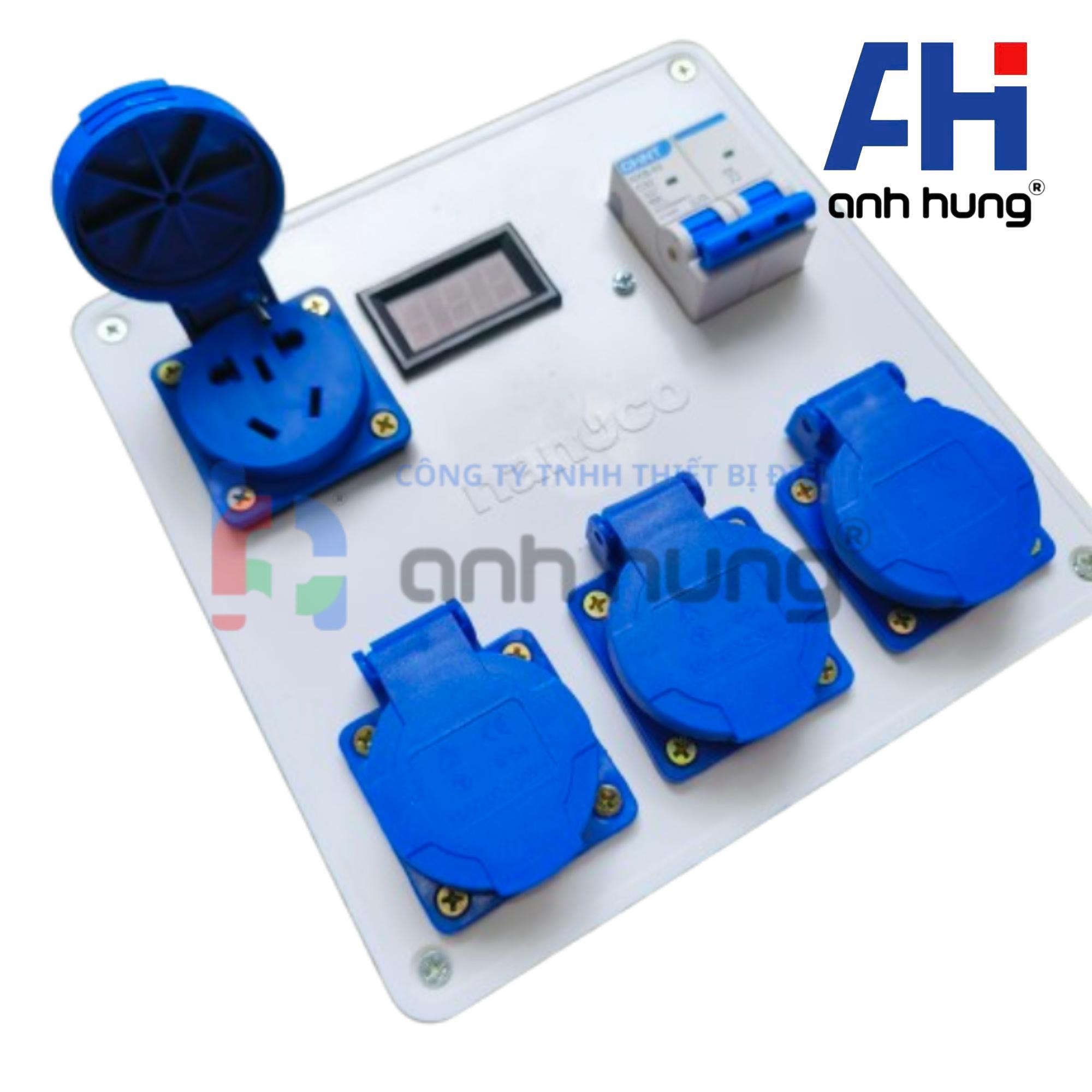 Hộp Nguồn Thi Công 4 Ổ Cắm Có Màn Hình Báo Vôn, Áptômát Chống Giật 32A – Ổ Cắm Công Nghiệp HV0403 - Ảnh 4