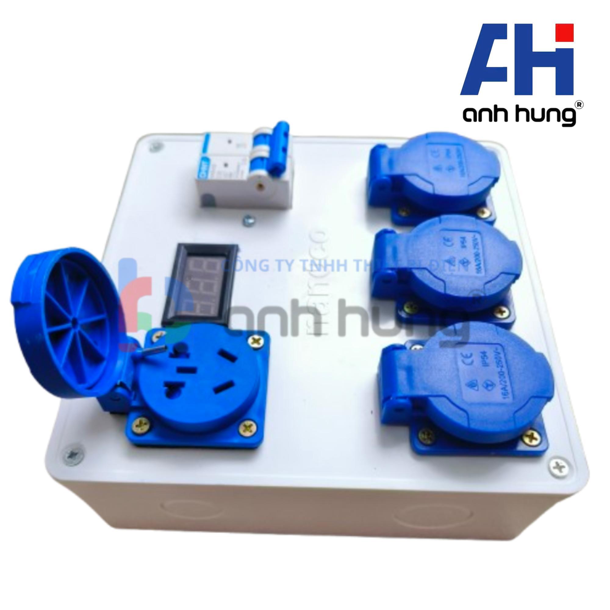 Hộp Nguồn Thi Công 4 Ổ Cắm Có Màn Hình Báo Vôn, Áptômát Chống Giật 32A – Ổ Cắm Công Nghiệp HV0403 - Ảnh 10