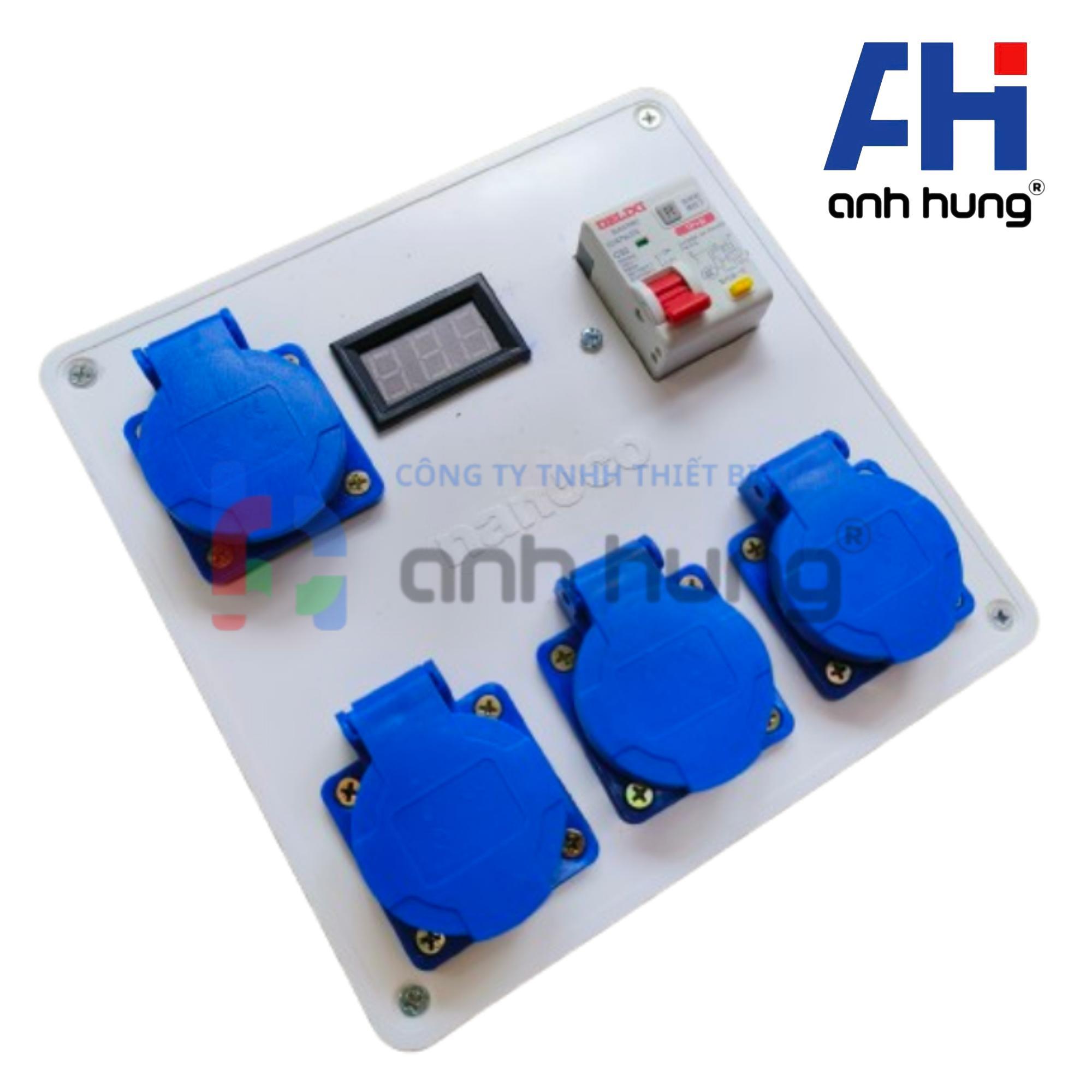 Hộp Nguồn Thi Công 4 Ổ Cắm Có Màn Hình Báo Vôn, Áptômát Chống Giật 32A – Ổ Cắm Công Nghiệp HV0403 - Ảnh 6
