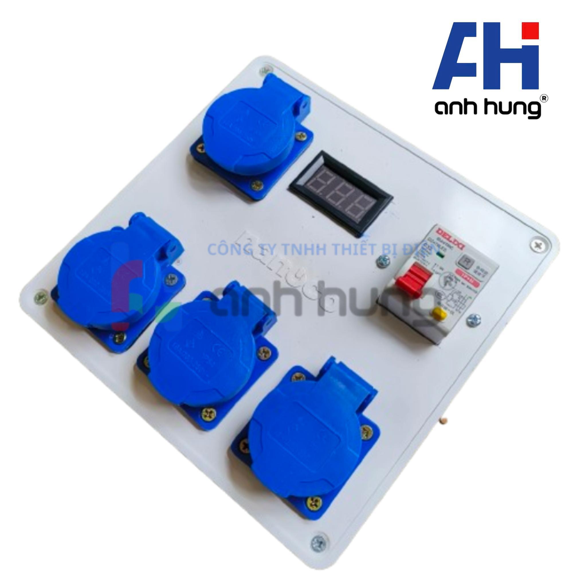Hộp Nguồn Thi Công 4 Ổ Cắm Có Màn Hình Báo Vôn, Áptômát Chống Giật 32A – Ổ Cắm Công Nghiệp HV0403 - Ảnh 7