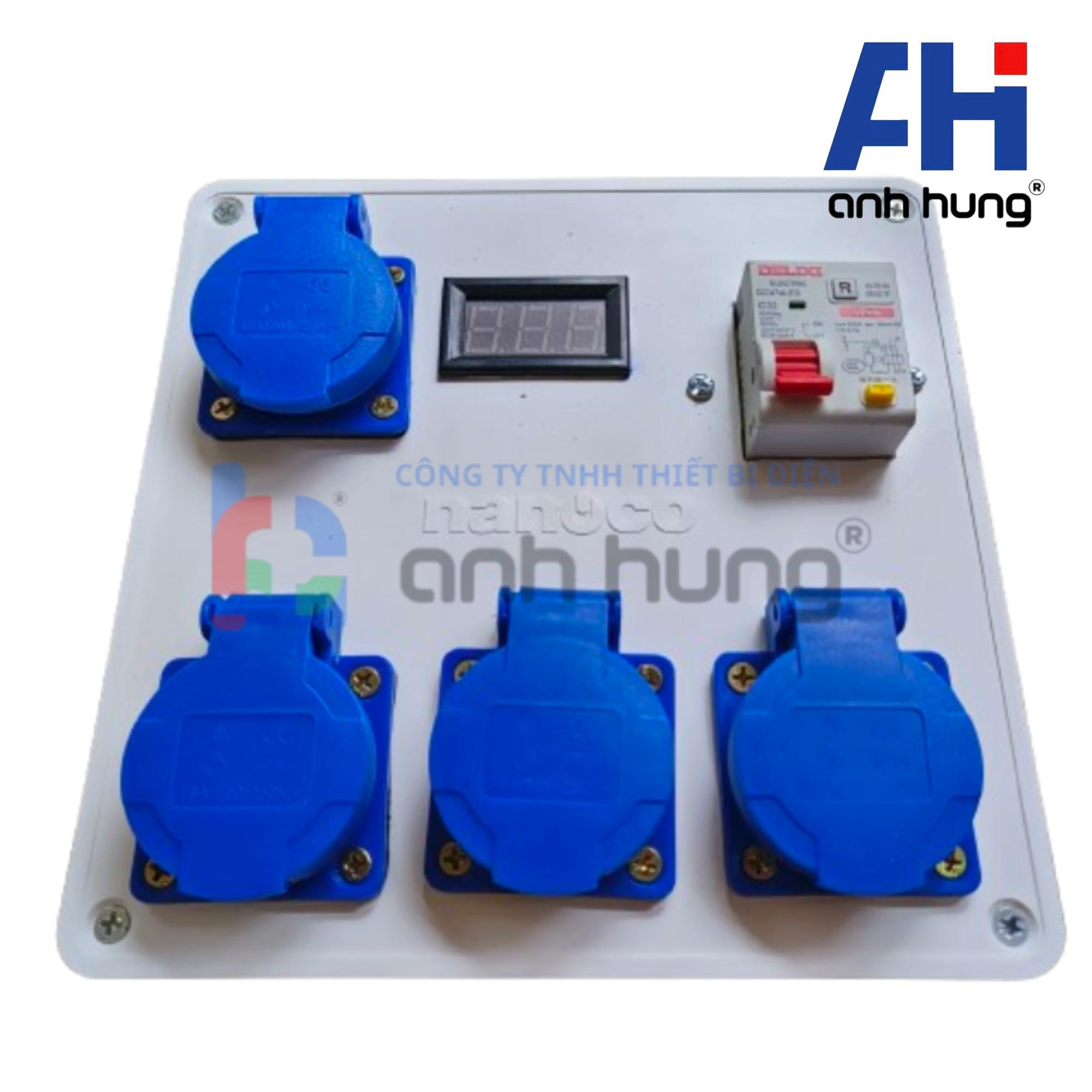 Hộp Nguồn Thi Công 4 Ổ Cắm Có Màn Hình Báo Vôn, Áptômát Chống Giật 32A – Ổ Cắm Công Nghiệp HV0403 - Ảnh 8