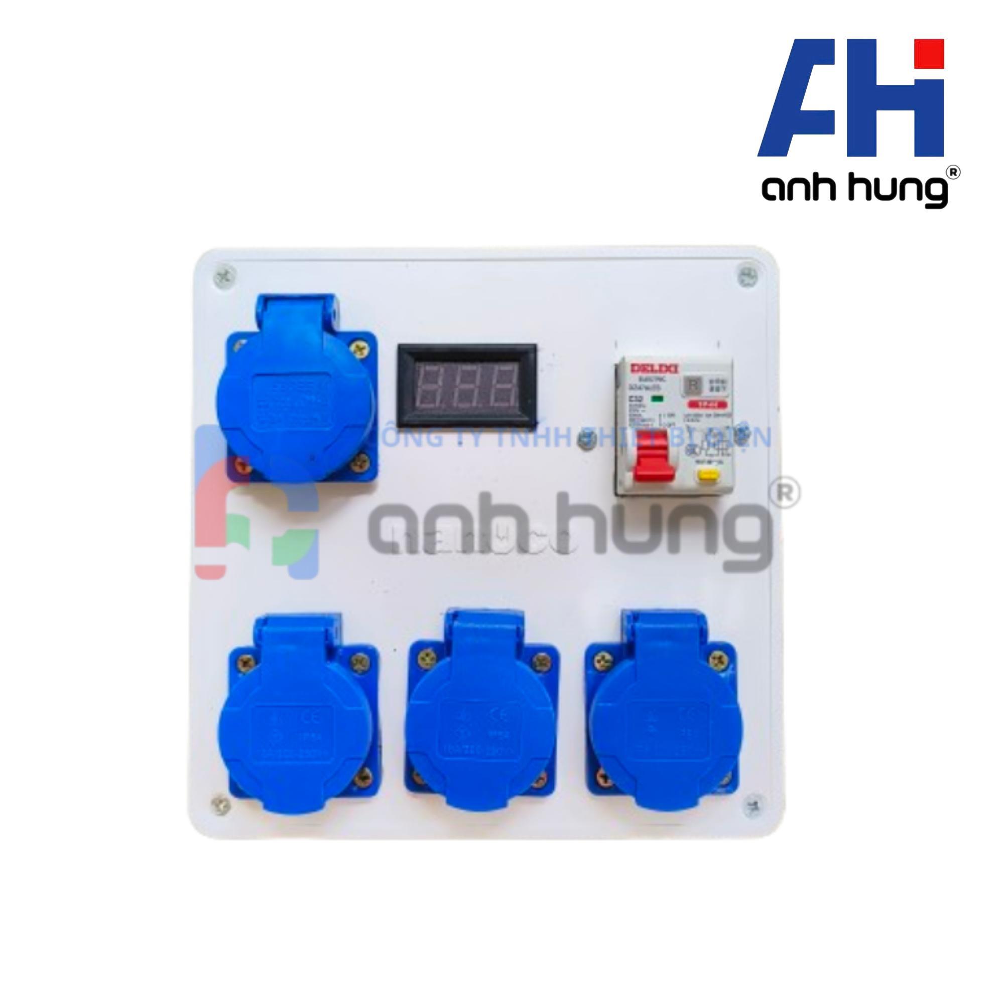 Hộp Nguồn Thi Công 4 Ổ Cắm Có Màn Hình Báo Vôn, Áptômát Chống Giật 32A – Ổ Cắm Công Nghiệp HV0403 - Ảnh 16