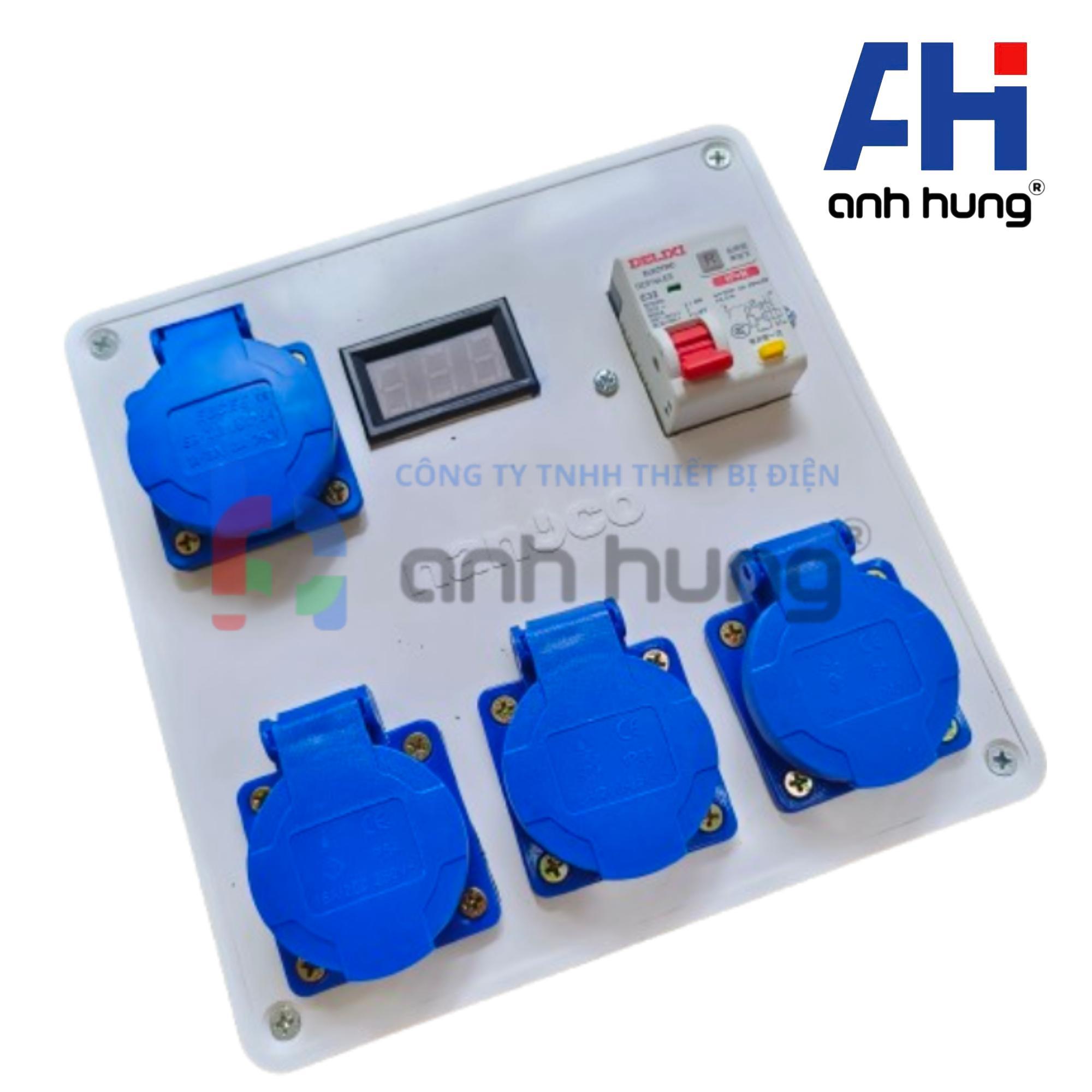Hộp Nguồn Thi Công 4 Ổ Cắm Có Màn Hình Báo Vôn, Áptômát Chống Giật 32A – Ổ Cắm Công Nghiệp HV0403 - Ảnh 15