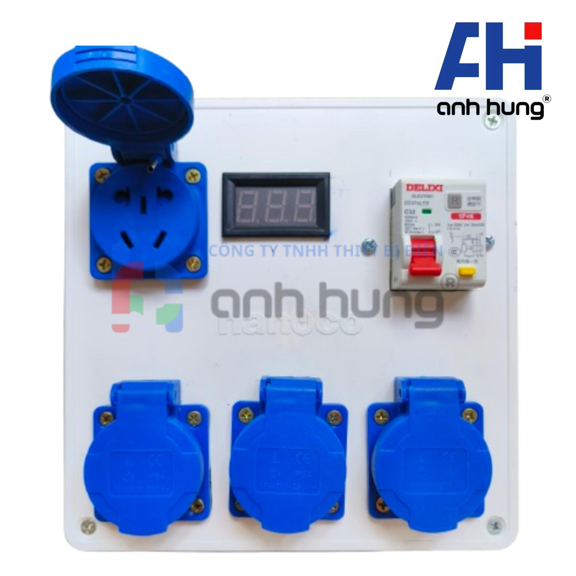 Hộp Nguồn Thi Công 4 Ổ Cắm Có Màn Hình Báo Vôn, Áptômát Chống Giật 32A – Ổ Cắm Công Nghiệp HV0403 - Ảnh 14