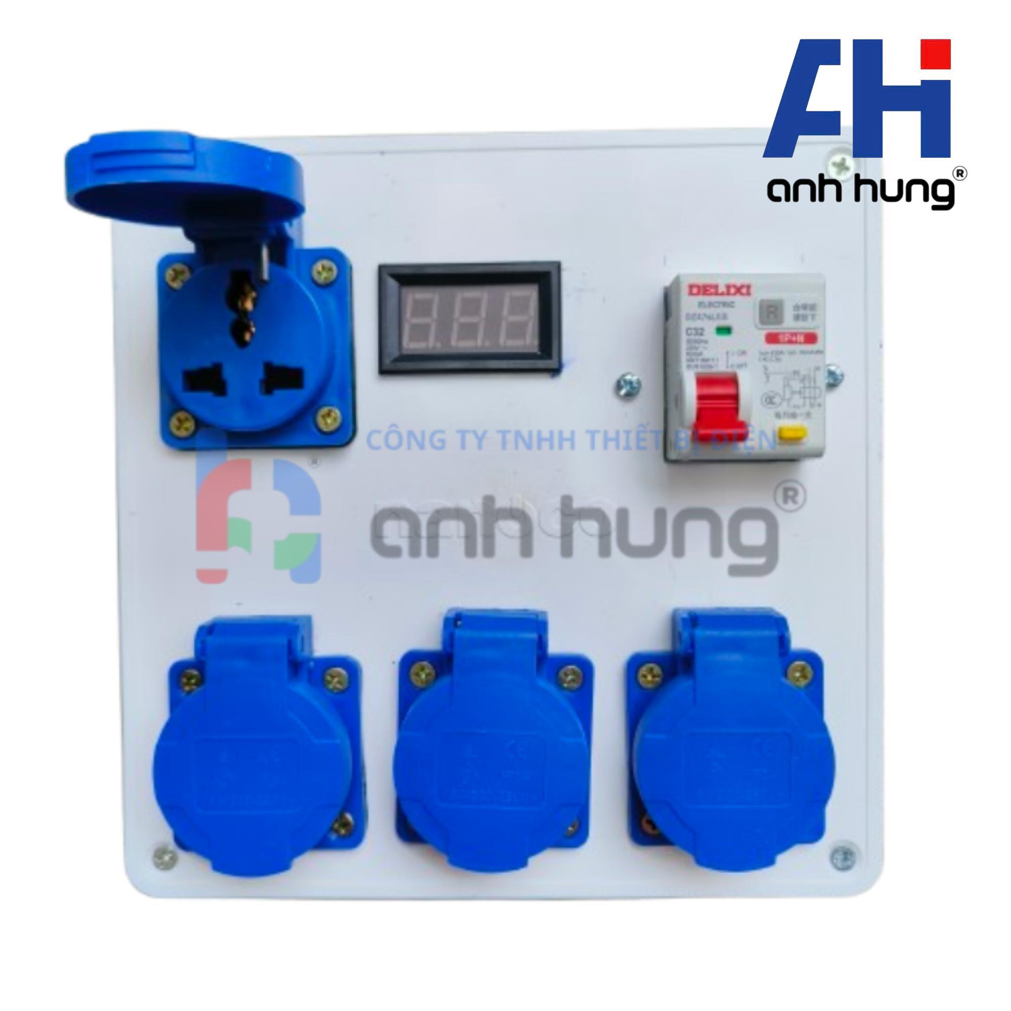 Hộp Nguồn Thi Công 4 Ổ Cắm Có Màn Hình Báo Vôn, Áptômát Chống Giật 32A – Ổ Cắm Công Nghiệp HV0403 - Ảnh 13