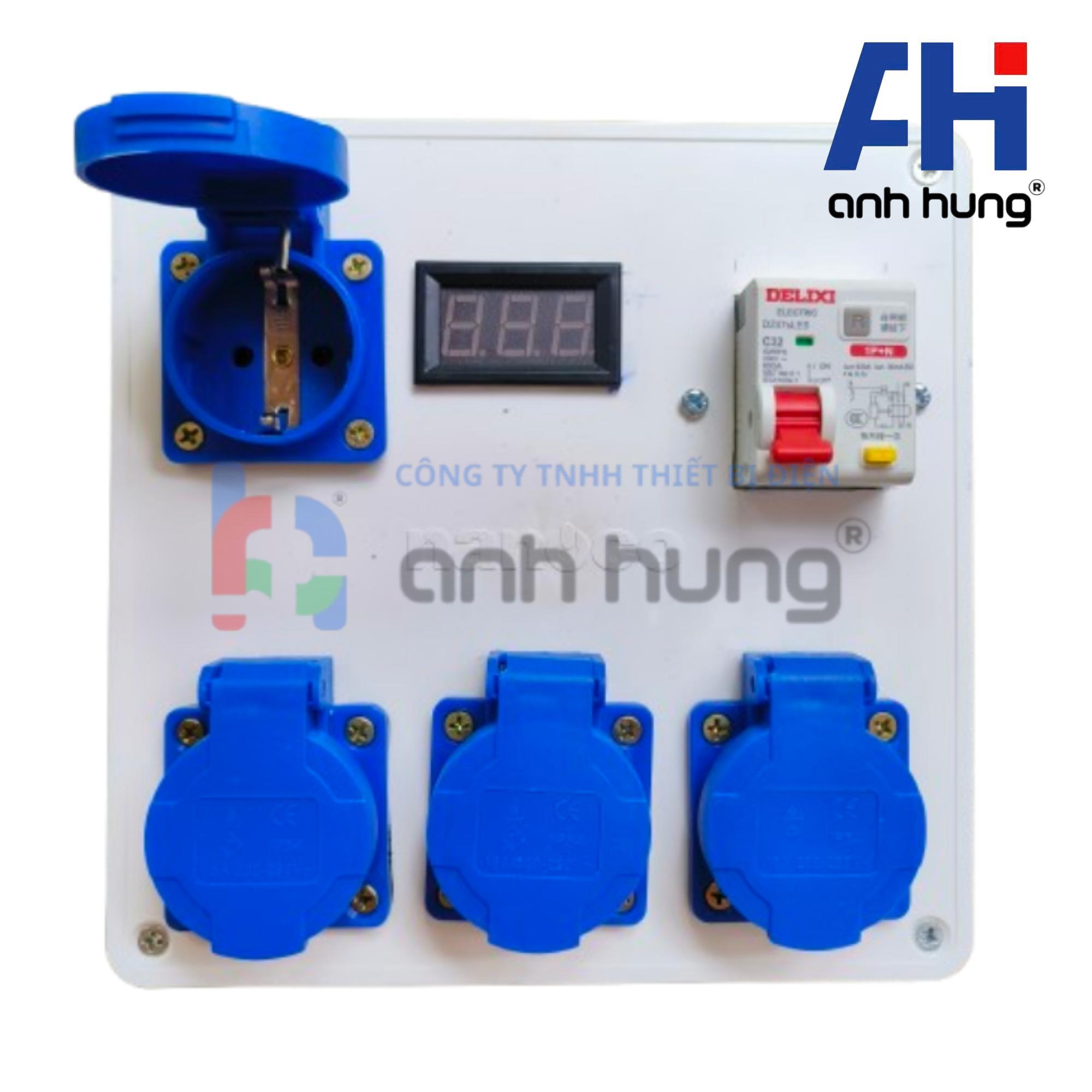 Hộp Nguồn Thi Công 4 Ổ Cắm Có Màn Hình Báo Vôn, Áptômát Chống Giật 32A – Ổ Cắm Công Nghiệp HV0403 - Ảnh 12