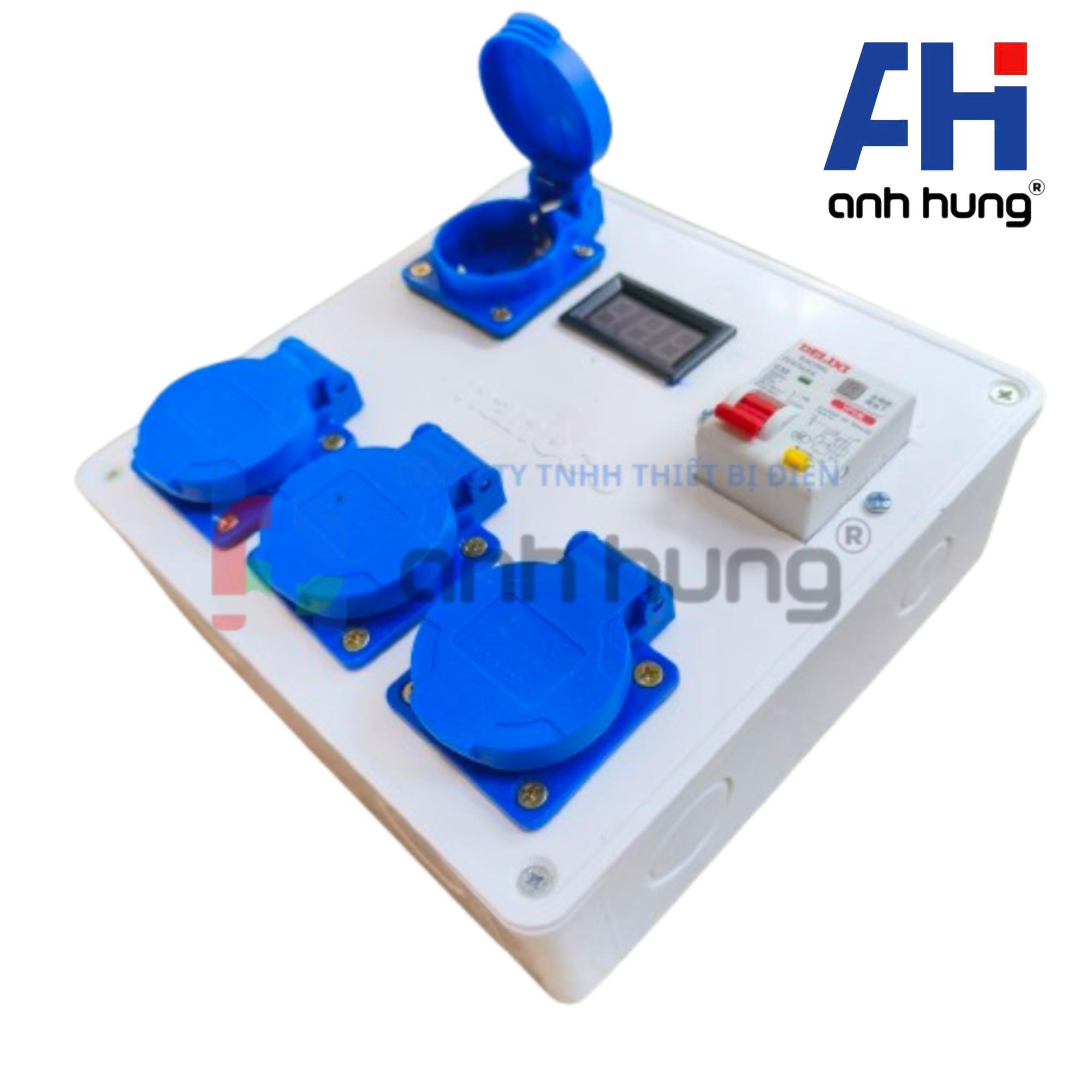 Hộp Nguồn Thi Công 4 Ổ Cắm Có Màn Hình Báo Vôn, Áptômát Chống Giật 32A – Ổ Cắm Công Nghiệp HV0403 - Ảnh 11